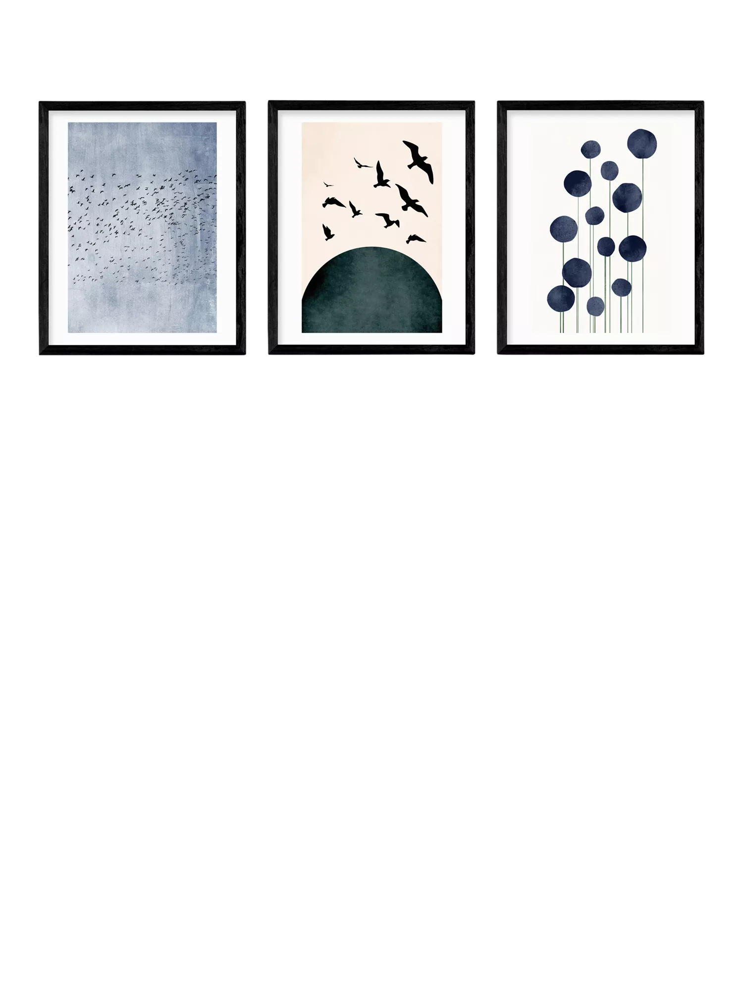 East End Prints Kubistika Gentle Escape framed print set 53.4x43.4cm, imported from the UK