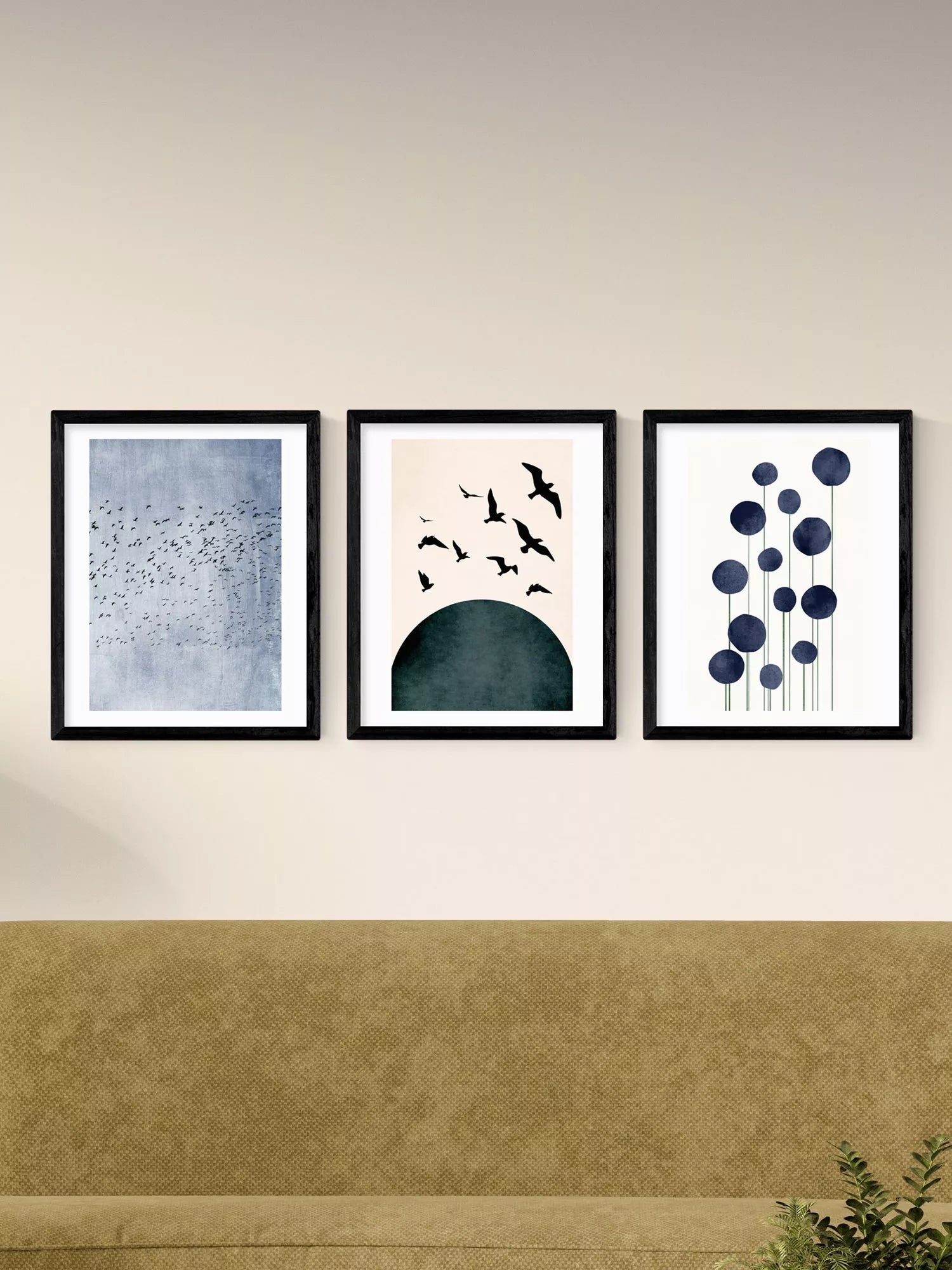 East End Prints Kubistika Gentle Escape framed print set 53.4x43.4cm, imported from the UK