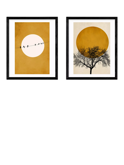 John Lewis East End Prints Kubistika 'Golden Sky' Framed Print Set of 2 53.4 x 43.4cm Black- Buy online at McGrocer