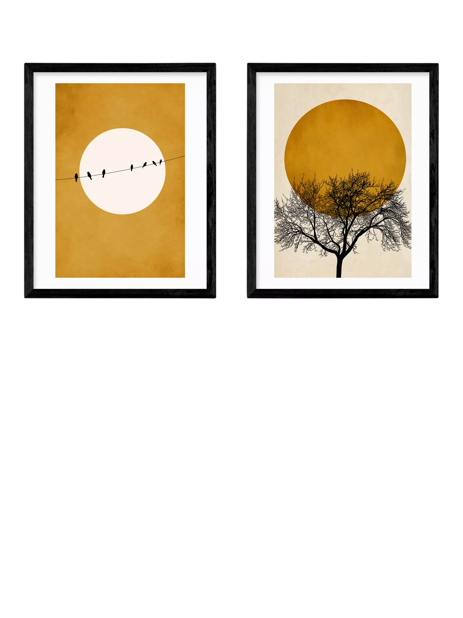 East End Prints Kubistika Golden Sky framed print set 53.4x43.4cm, imported from the UK