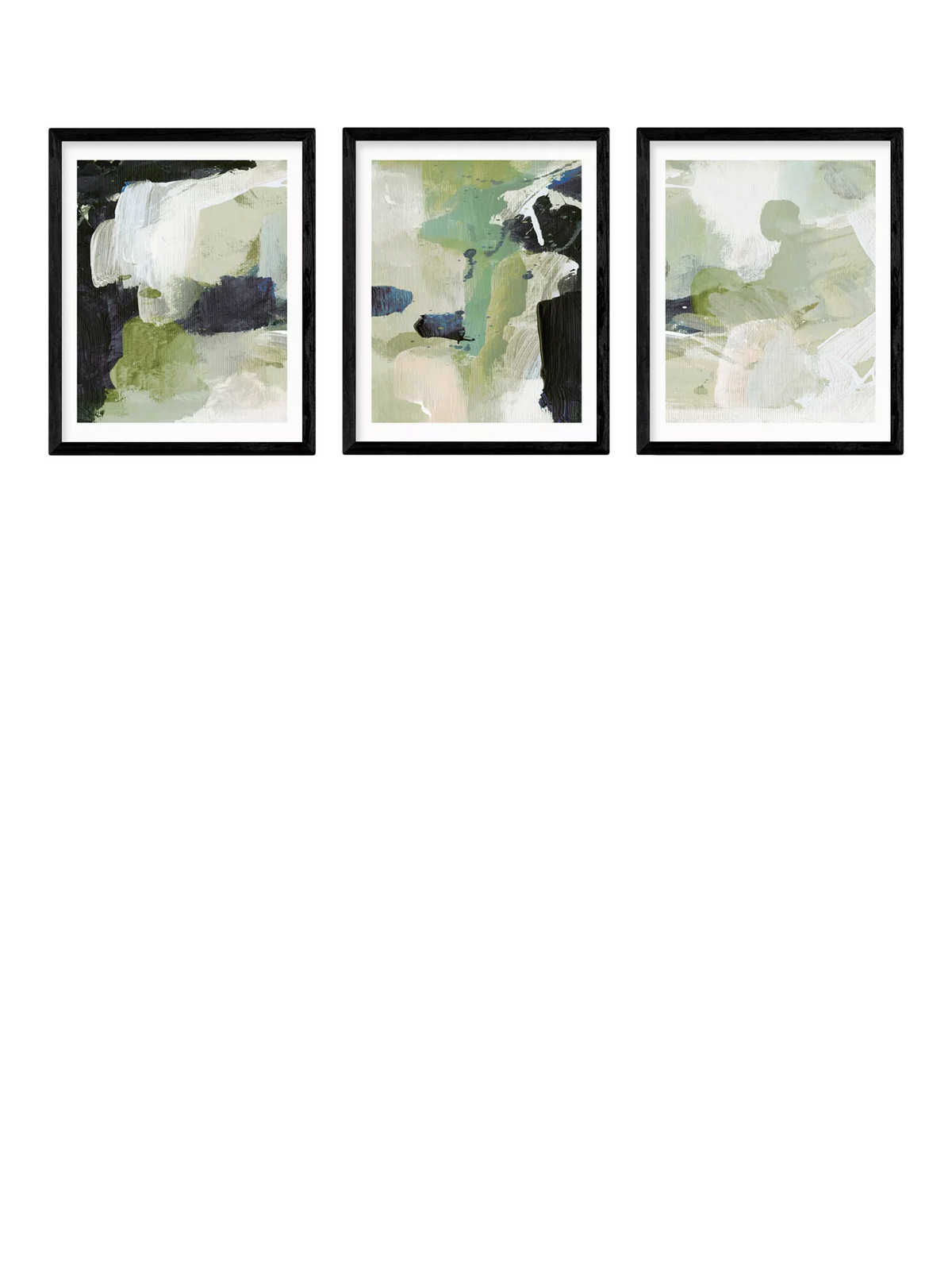 East End Prints Green Abstract framed print set 53.4x43.4cm (British brand)
