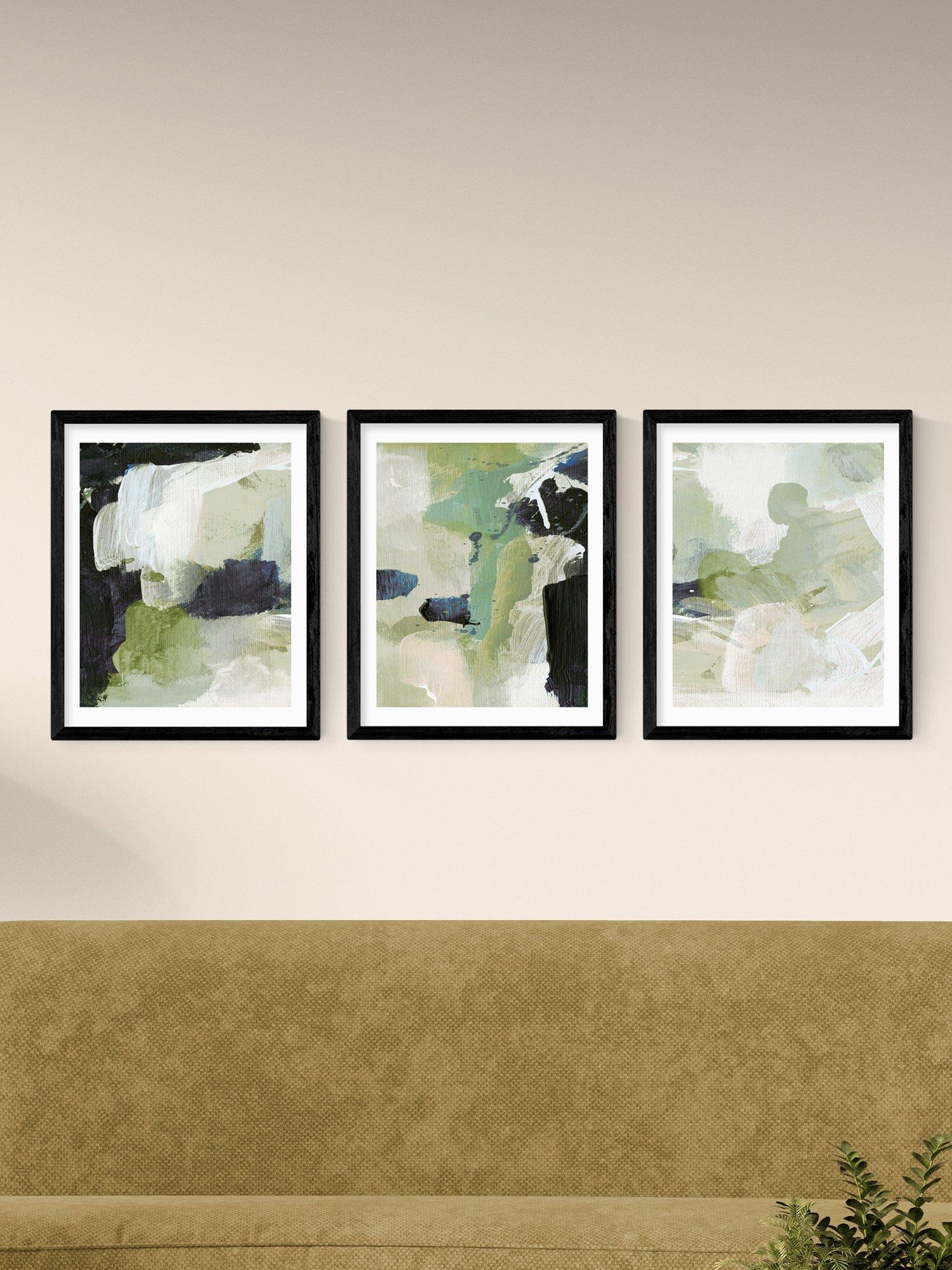 East End Prints Green Abstract framed print set 53.4x43.4cm (British brand)