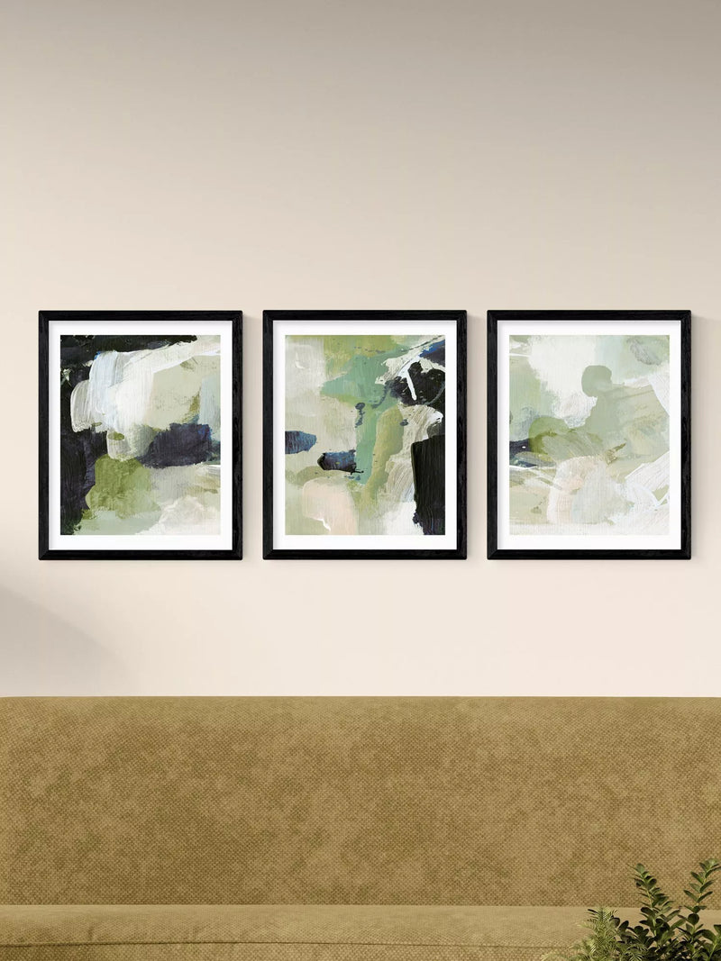 East End Prints Green Abstract framed print set 53.4x43.4cm (British brand)