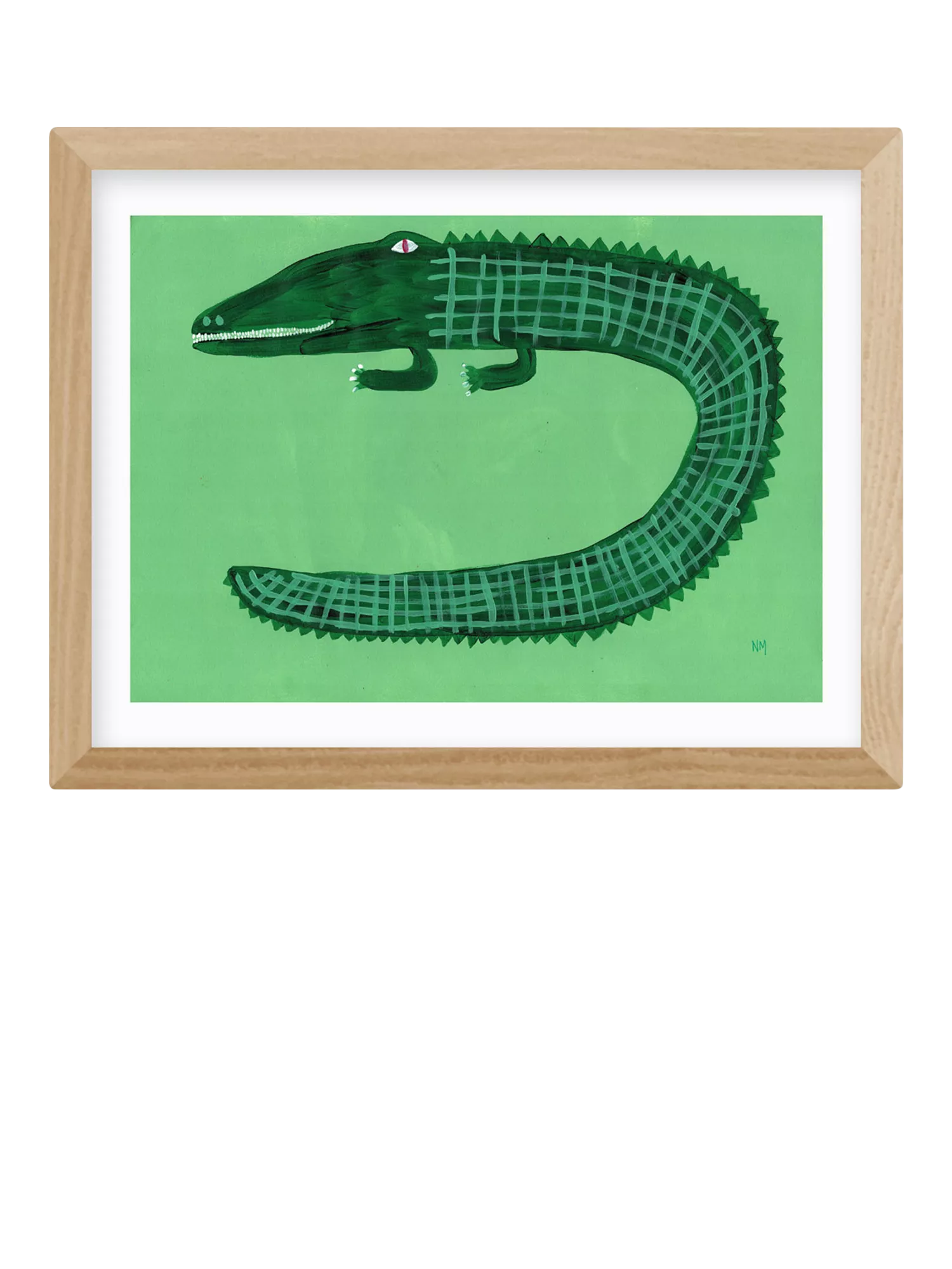 EAST END PRINTS Green Crocodile framed print 33.4x43.4cm (British brand)