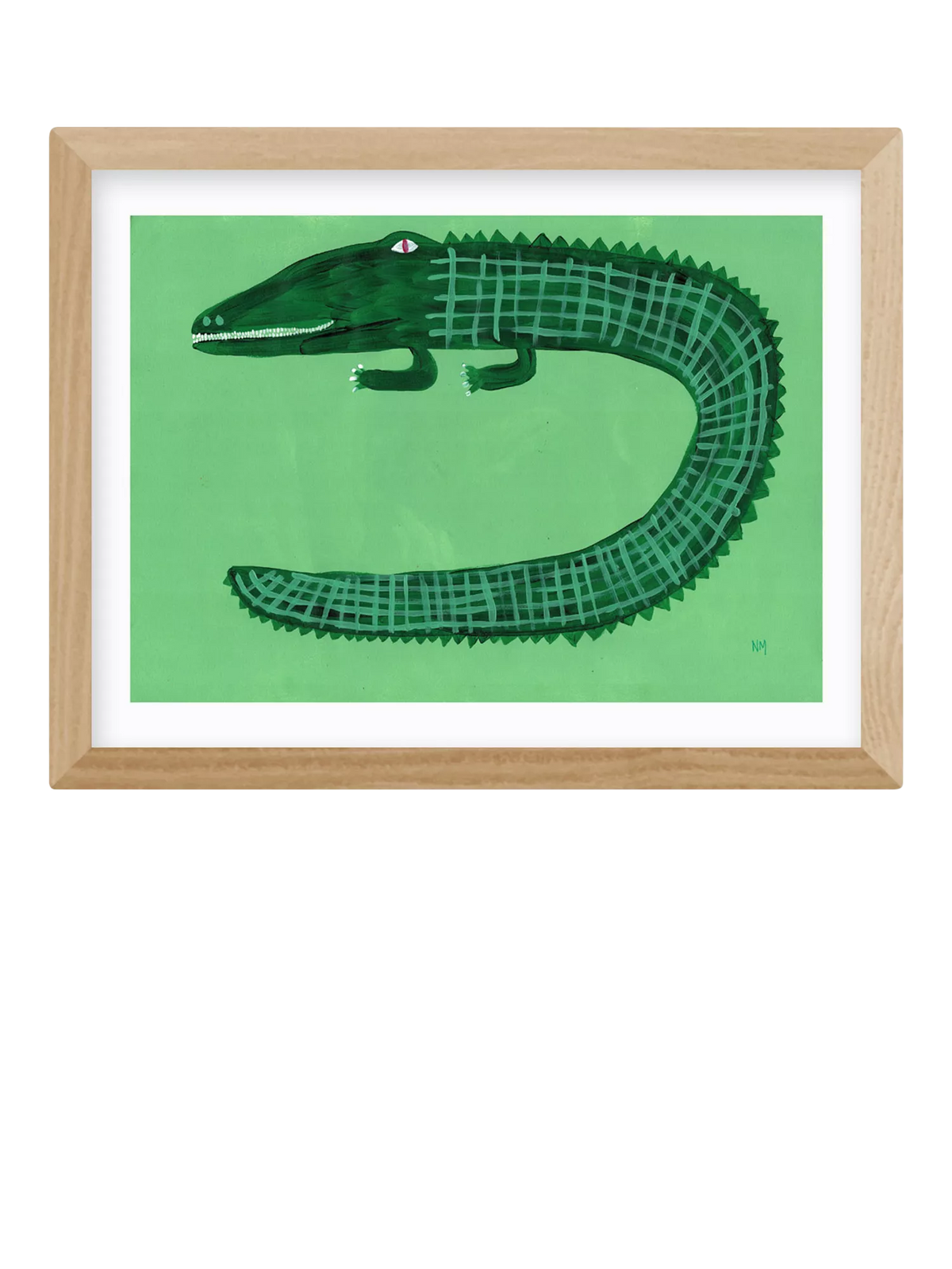 EAST END PRINTS Green Crocodile framed print 33.4x43.4cm (British brand)