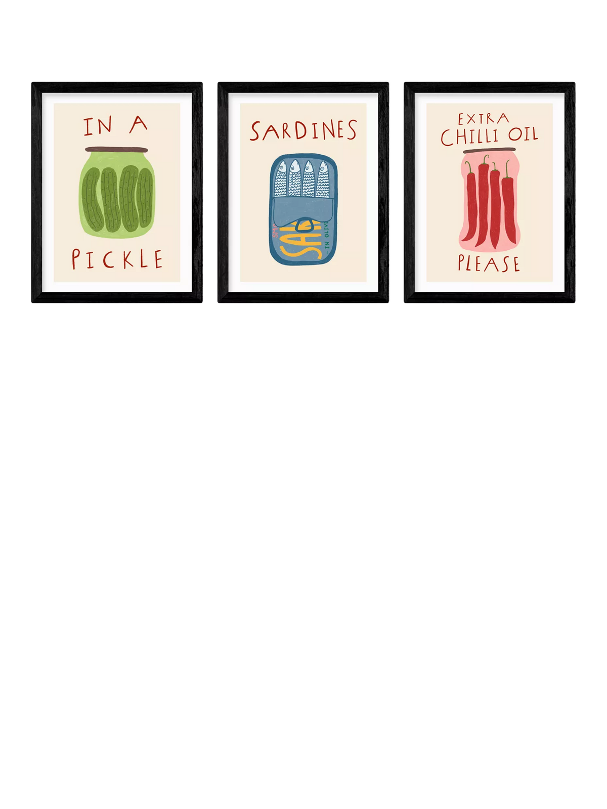 EAST END PRINTS Kitchen Pantry framed prints set 43.4x33.4cm (British brand)