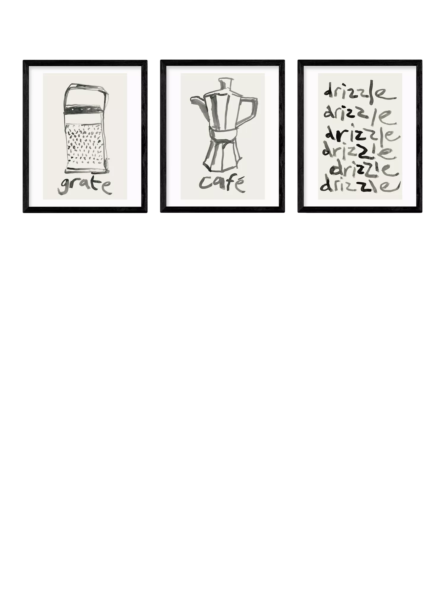 East End Prints set of three Kitchen Study framed prints - British product