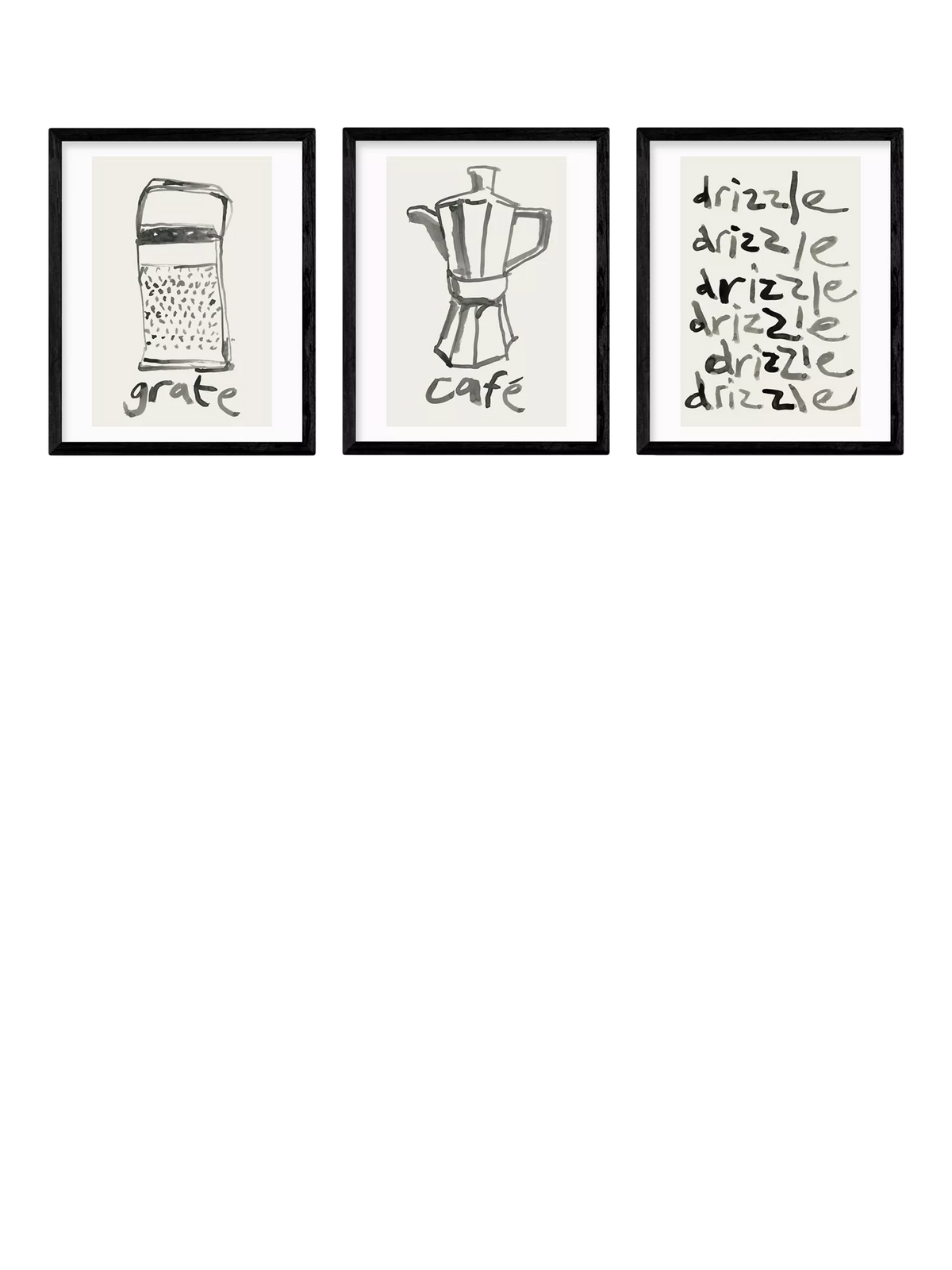 East End Prints set of three Kitchen Study framed prints - British product