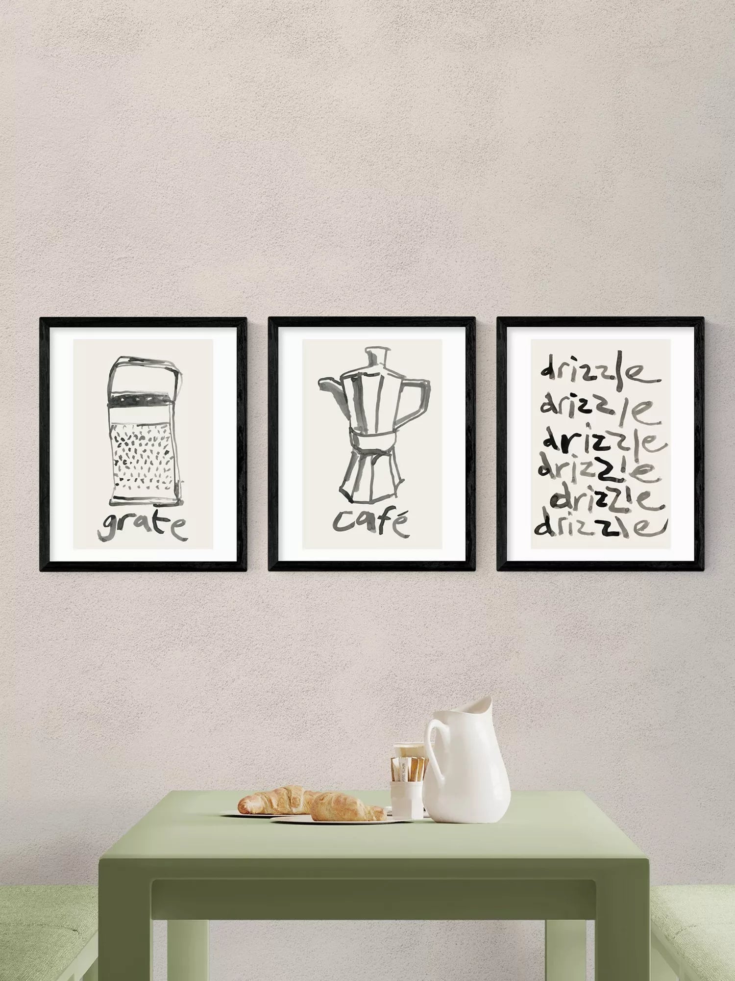 East End Prints set of three Kitchen Study framed prints - British product