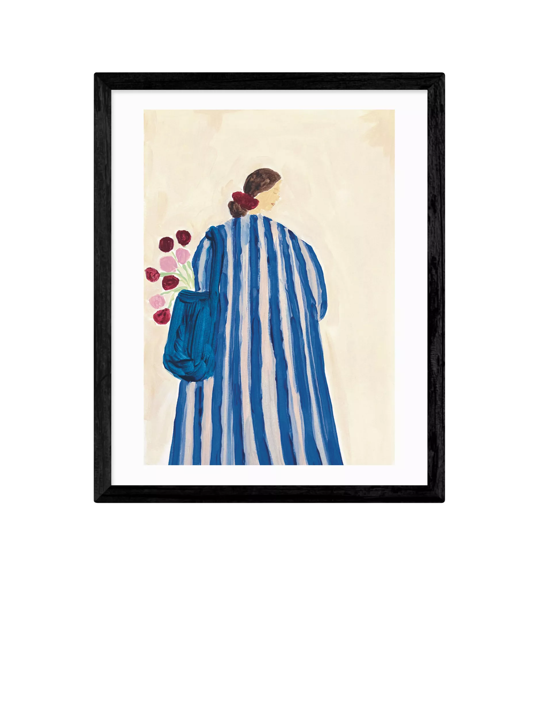 East End Prints Lady With Flowers framed print 53.4x43.4cm, UK version
