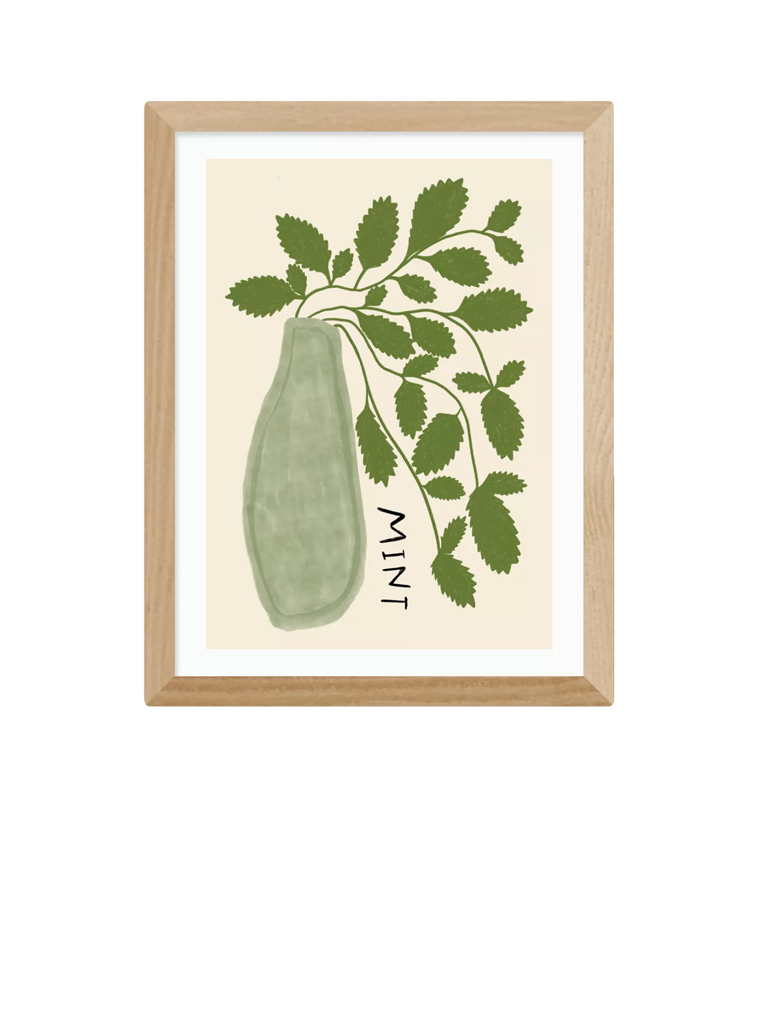 East End Prints mint plant framed print, imported from the UK