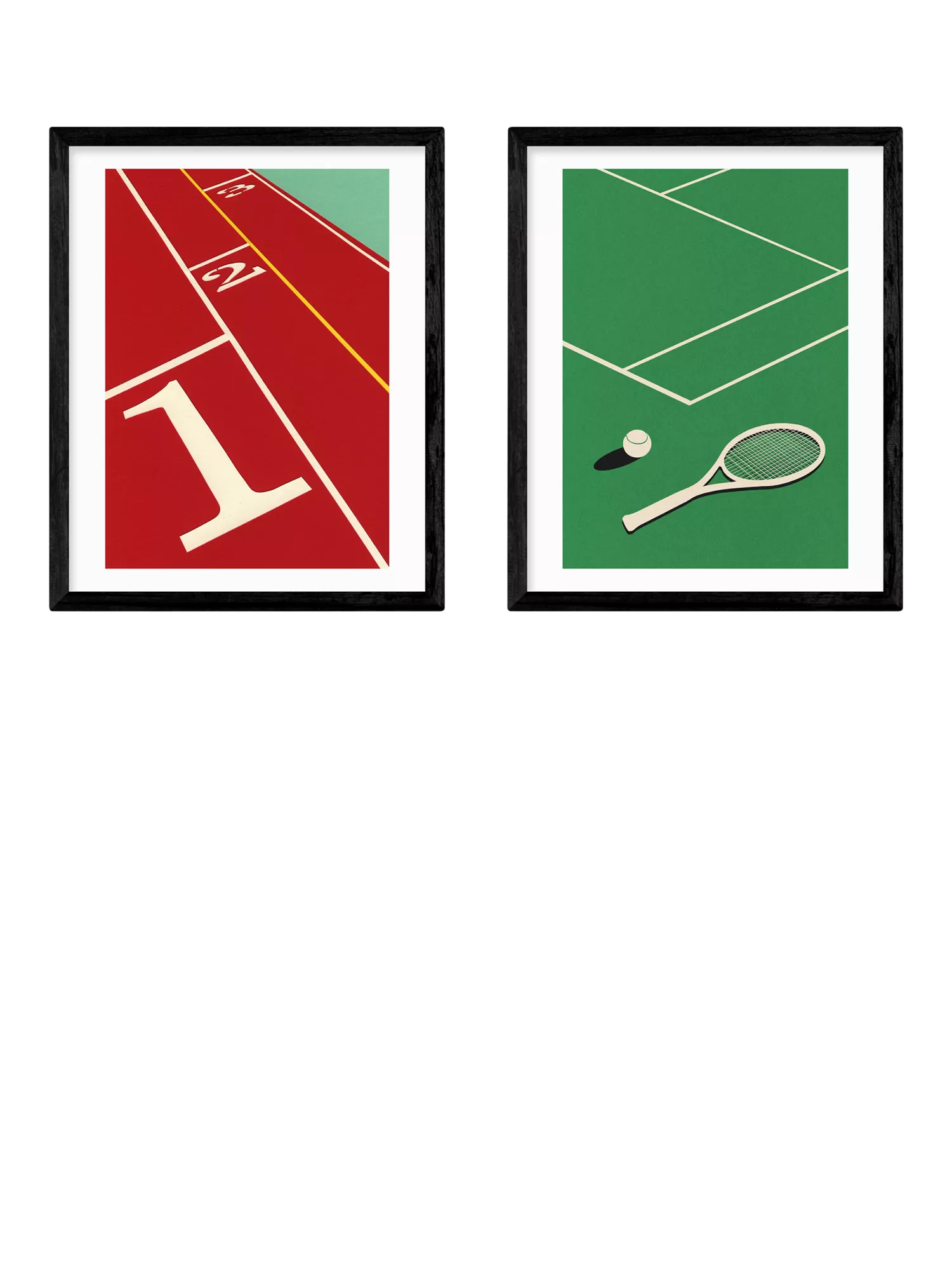 EAST END PRINTS framed print set Racket & Run 53.4x43.4cm (British brand)