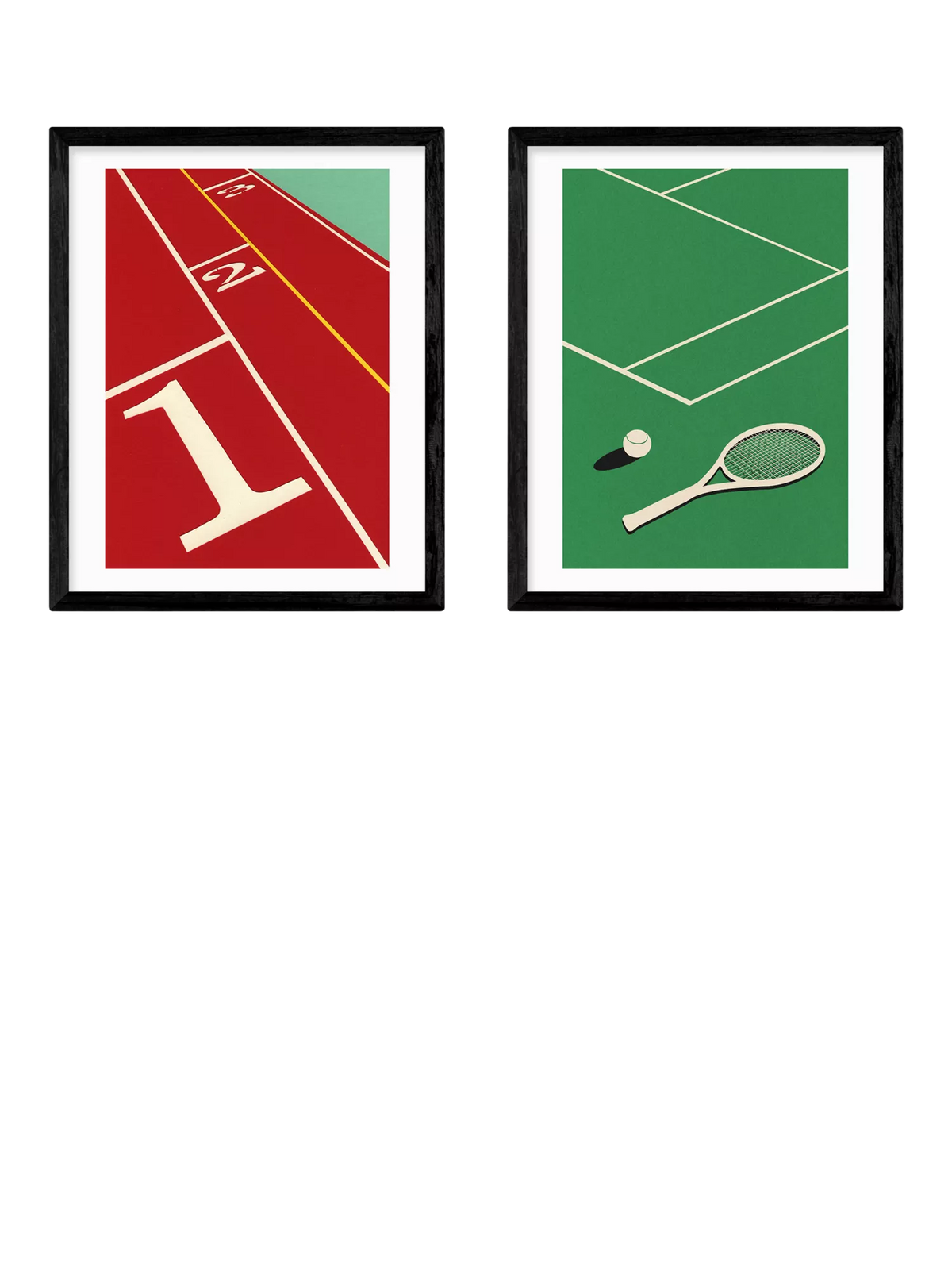 EAST END PRINTS framed print set Racket & Run 53.4x43.4cm (British brand)