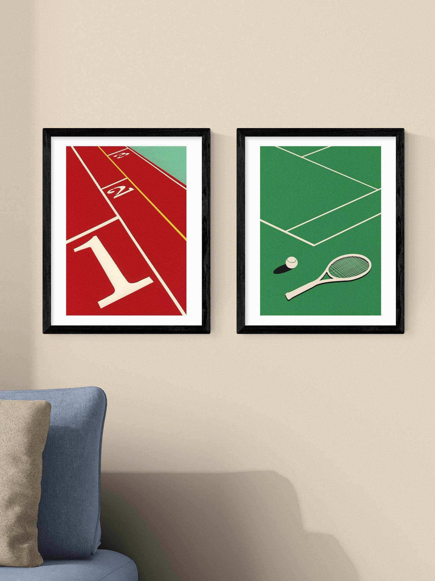 EAST END PRINTS framed print set Racket & Run 53.4x43.4cm (British brand)
