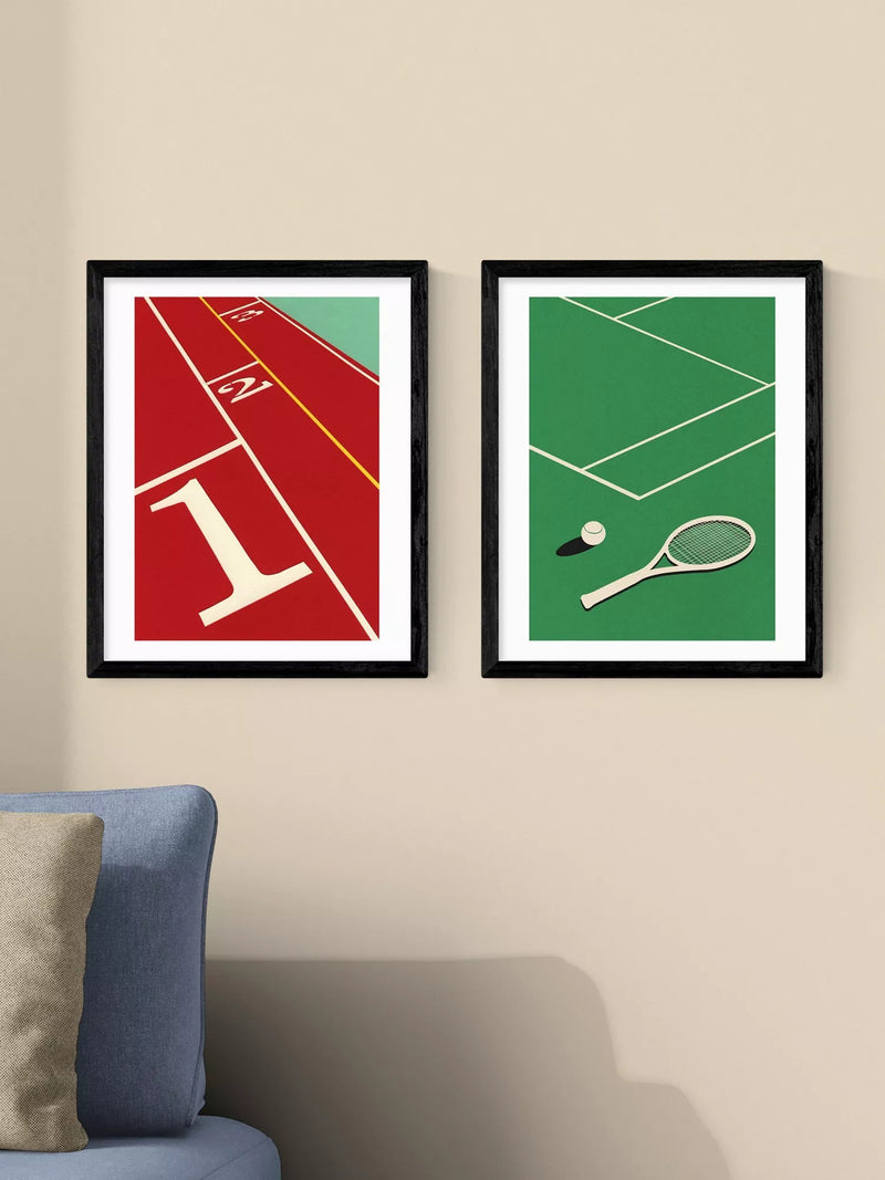 EAST END PRINTS framed print set Racket & Run 53.4x43.4cm (British brand)