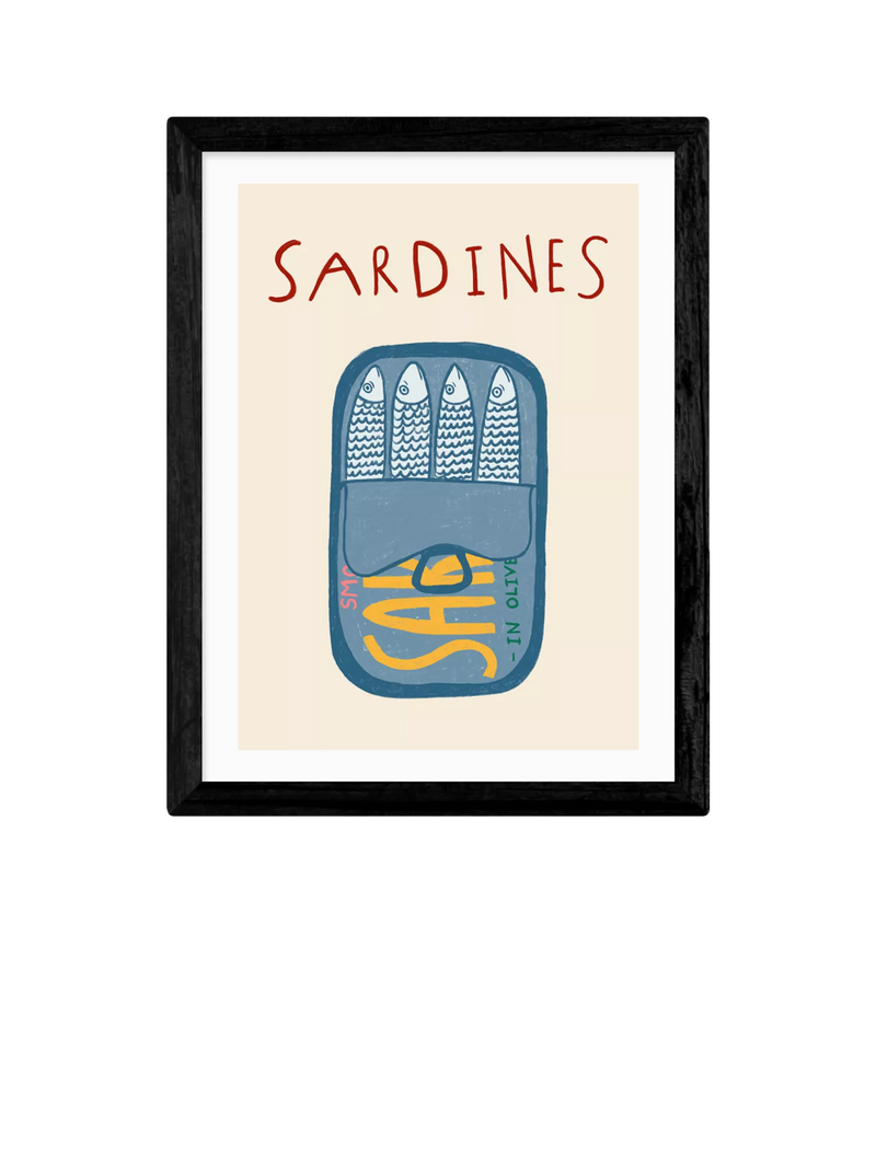 EAST END PRINTS framed print Sardines in Tin 43.4x33.4cm - British product