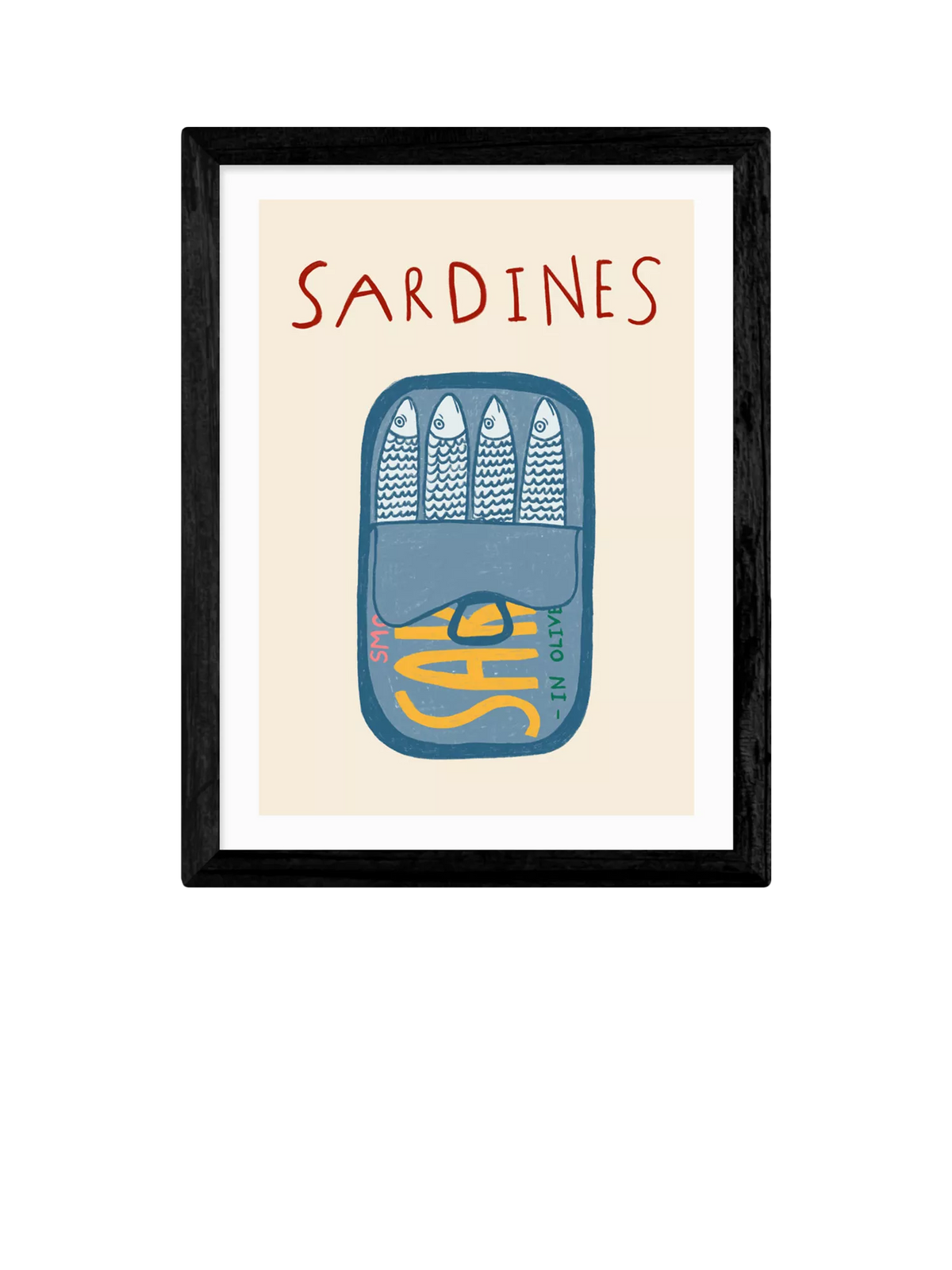 EAST END PRINTS framed print Sardines in Tin 43.4x33.4cm - British product