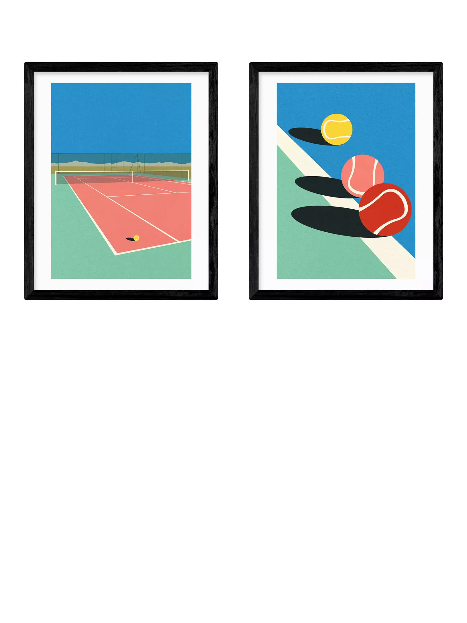 EAST END PRINTS tennis balls framed print set 53.4cm, imported from the UK