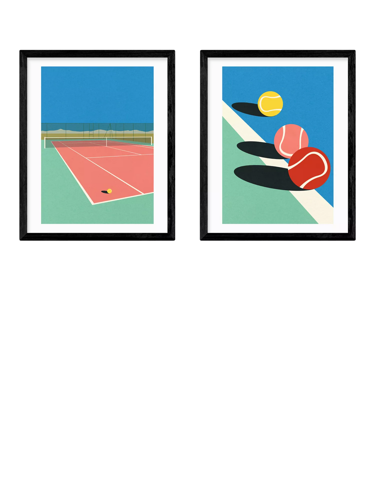 EAST END PRINTS tennis balls framed print set 53.4cm, imported from the UK
