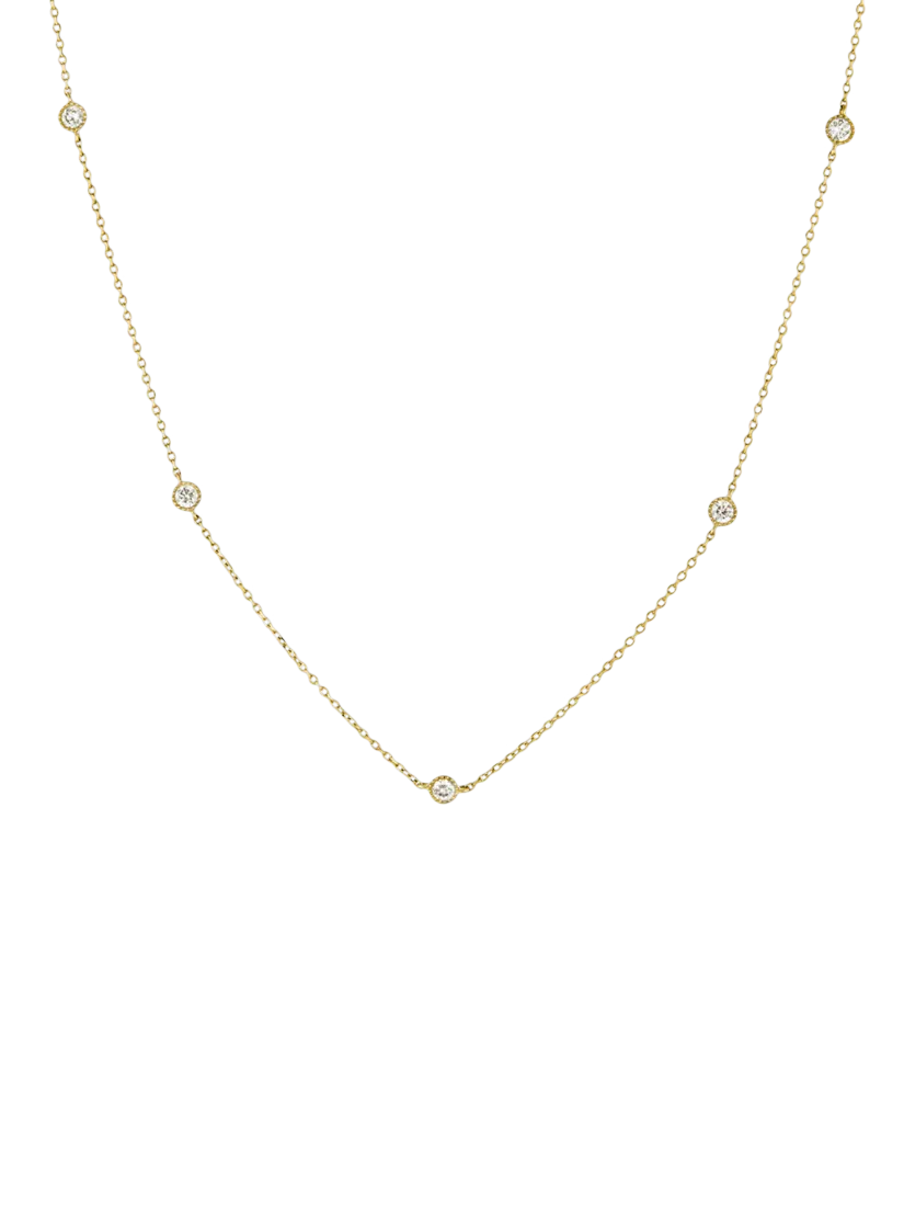 Dinny Hall 9ct yellow gold diamond necklace, imported from the UK