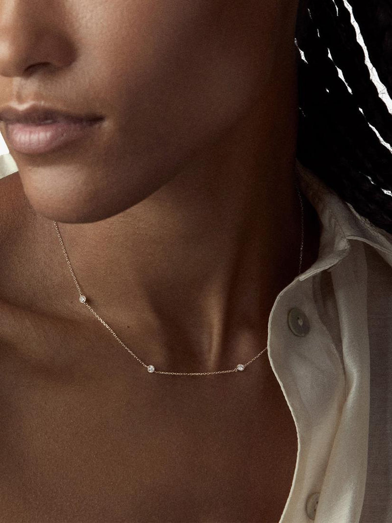 Dinny Hall 9ct yellow gold diamond necklace, imported from the UK