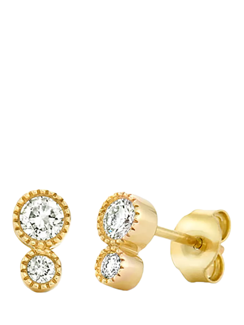 Dinny Hall Duo diamond stud earrings in yellow gold, UK version