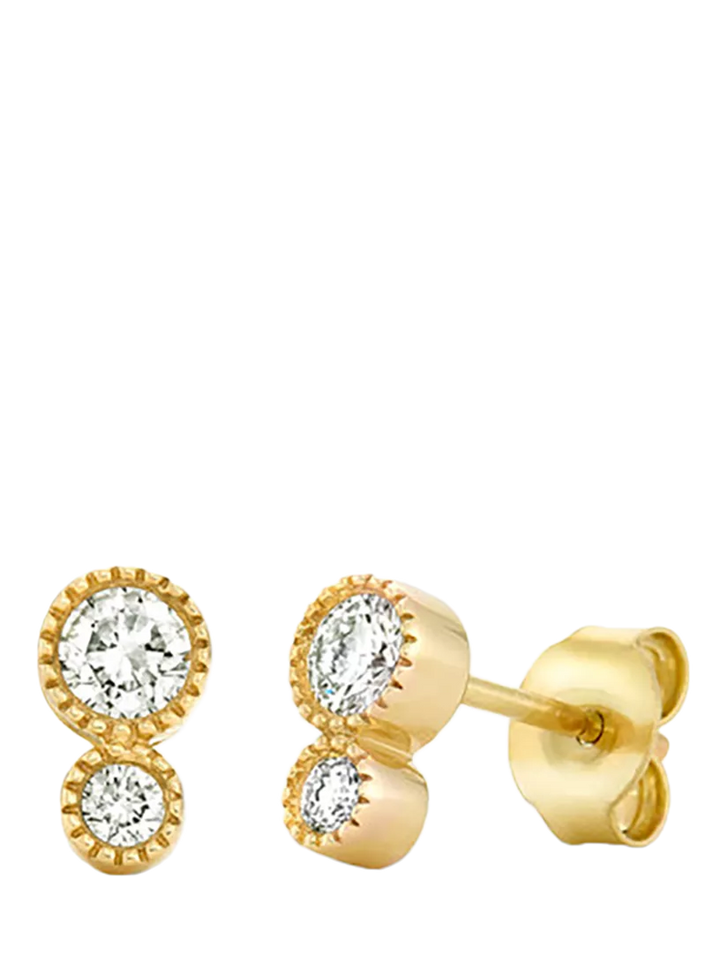 Dinny Hall Duo diamond stud earrings in yellow gold, UK version