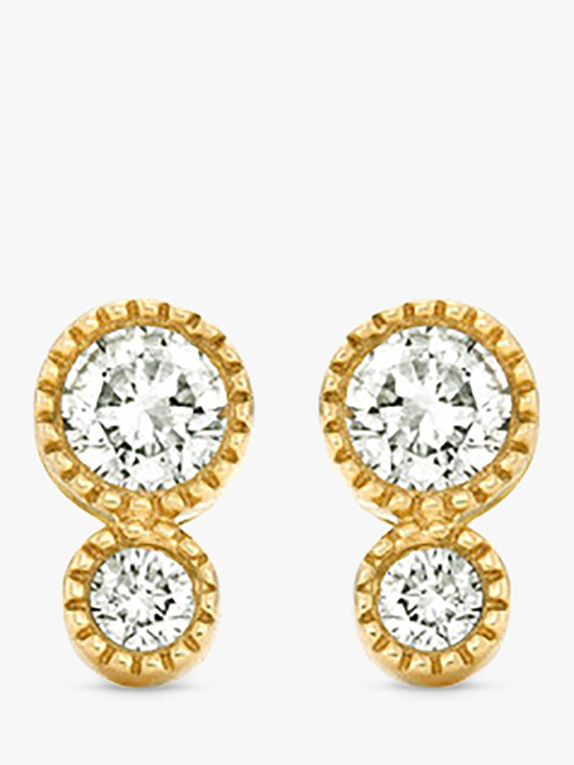 Dinny Hall Duo diamond stud earrings in yellow gold, UK version