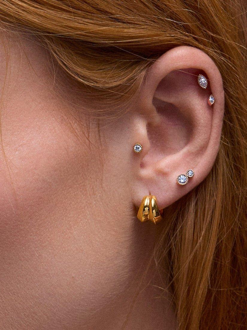 Dinny Hall Duo diamond stud earrings in yellow gold, UK version