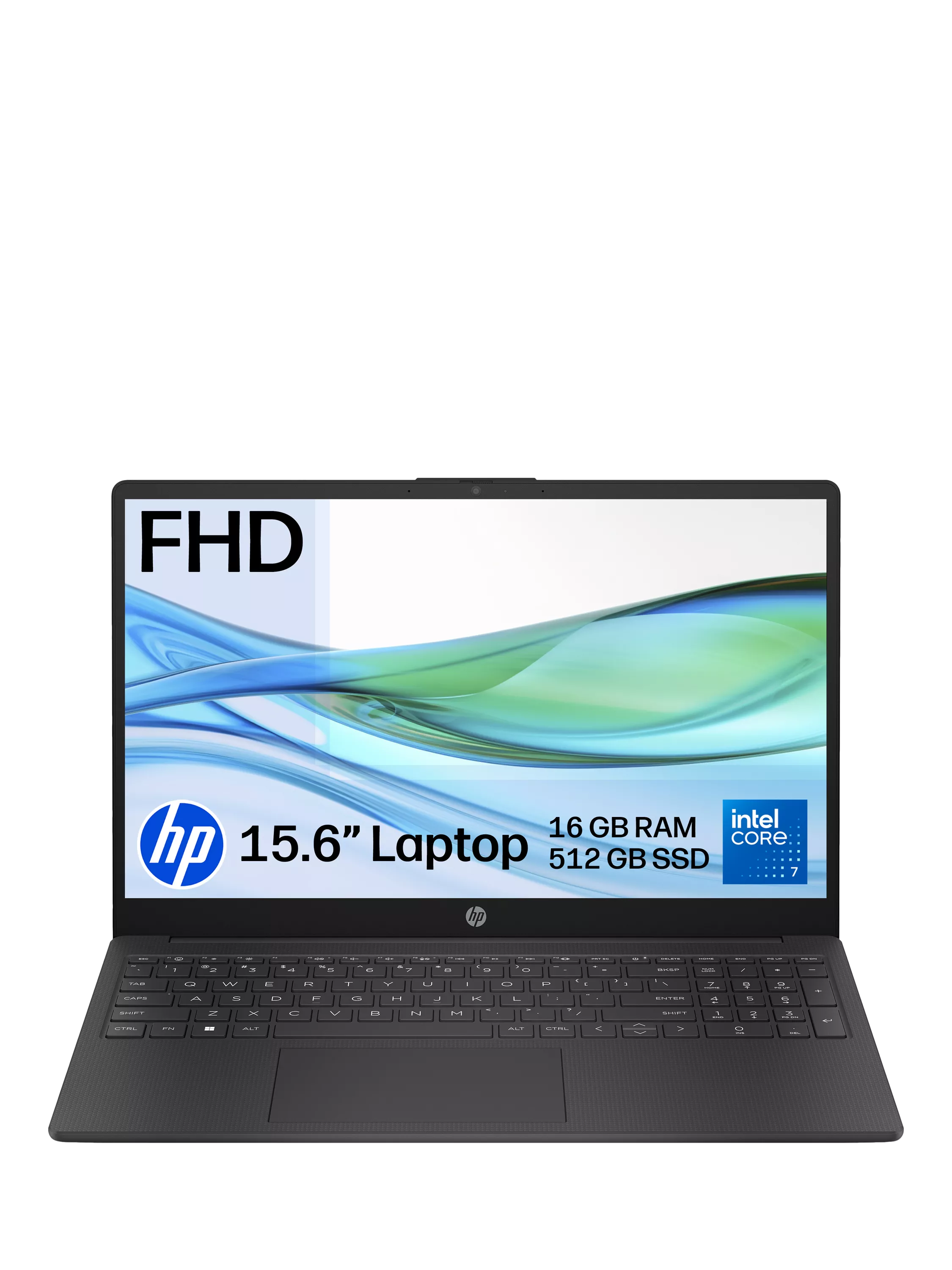 HP 15.6 Core 7 laptop 16GB 512GB SSD - British product