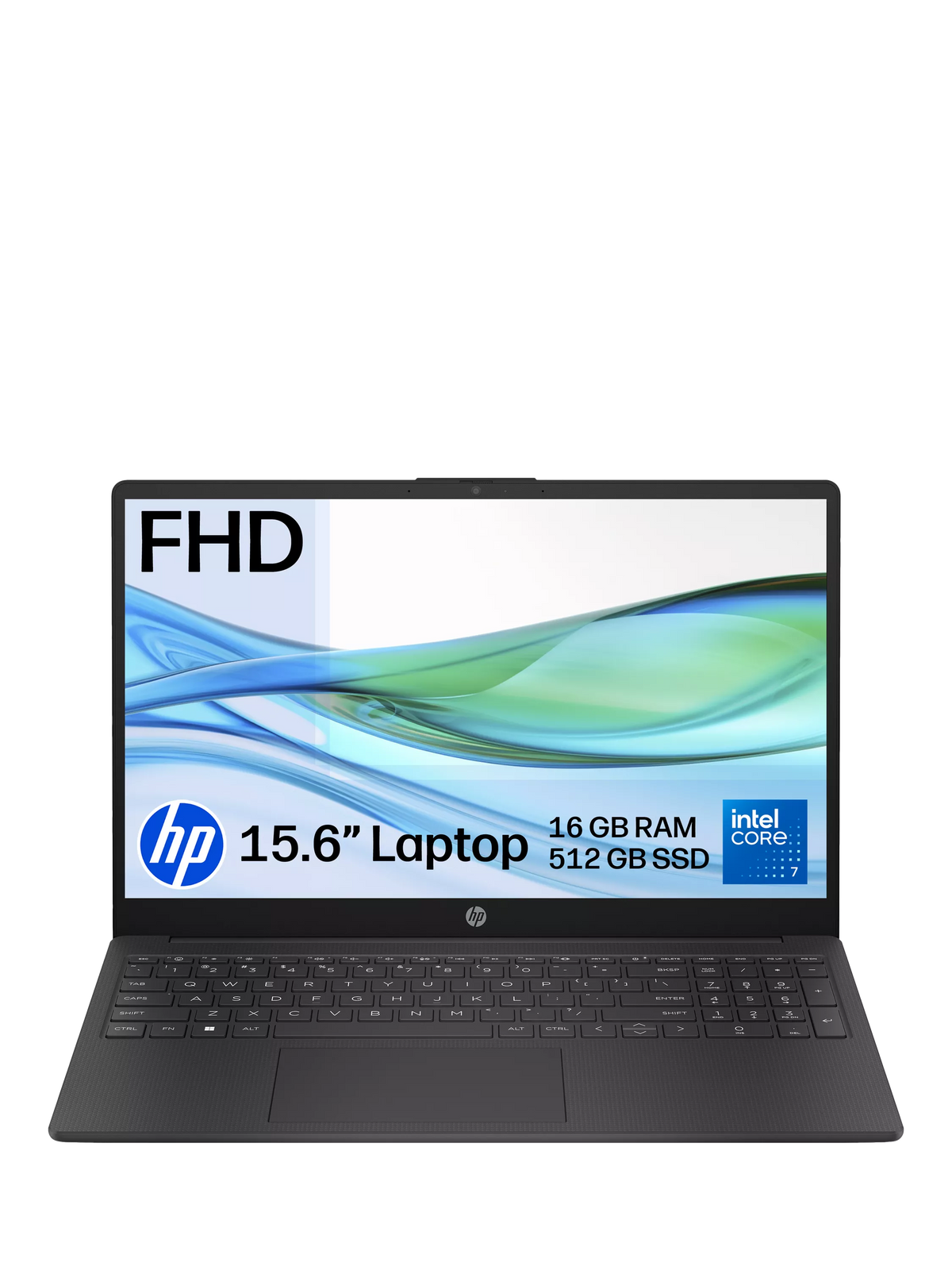 HP 15.6 Core 7 laptop 16GB 512GB SSD - British product