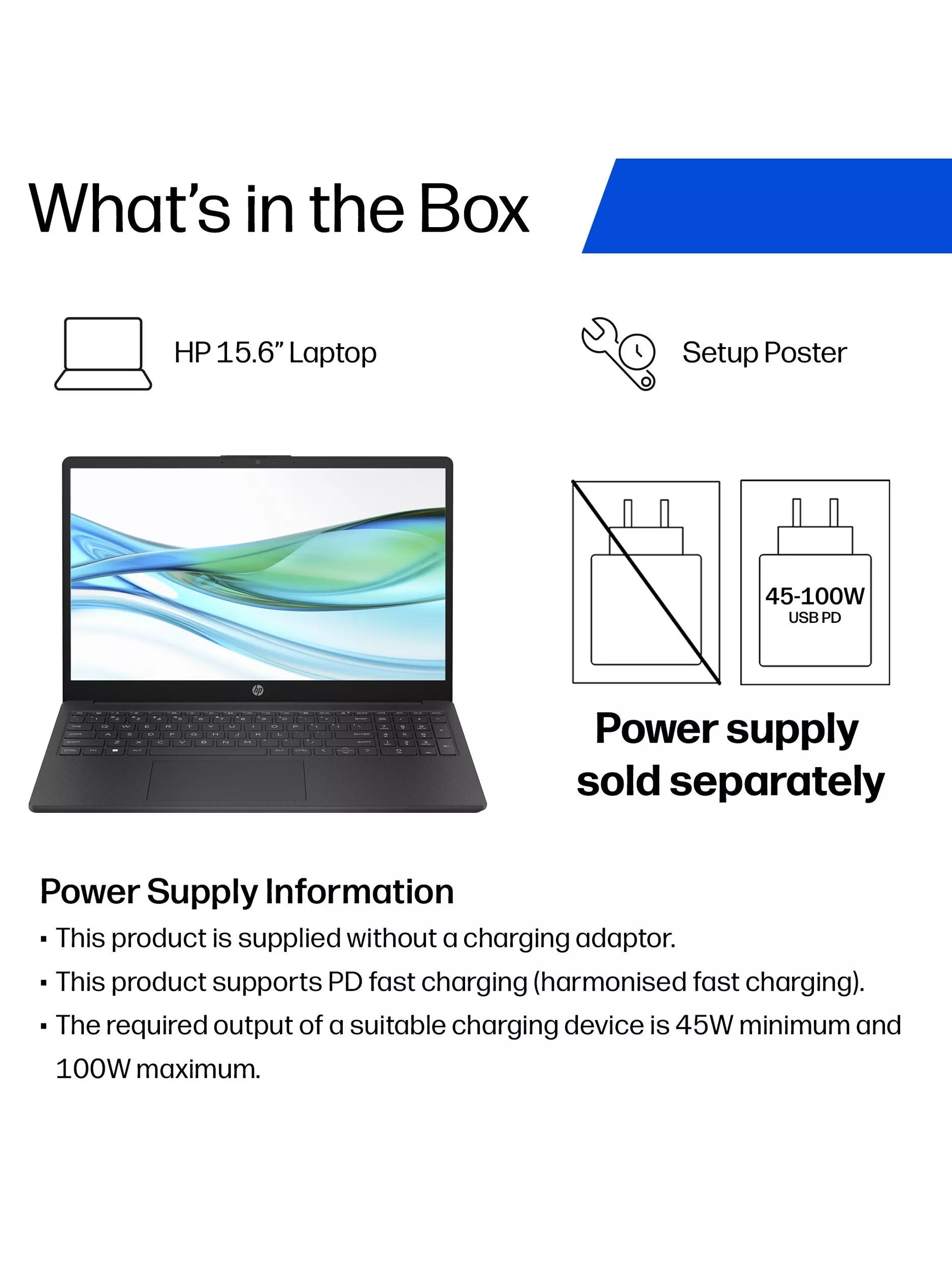 HP 15.6 inch laptop Intel Core 5 16GB RAM 512GB SSD - British product