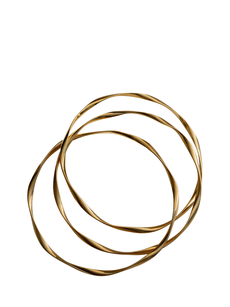 Orelia gold ribbon interlocking bangles set of 3 - British product