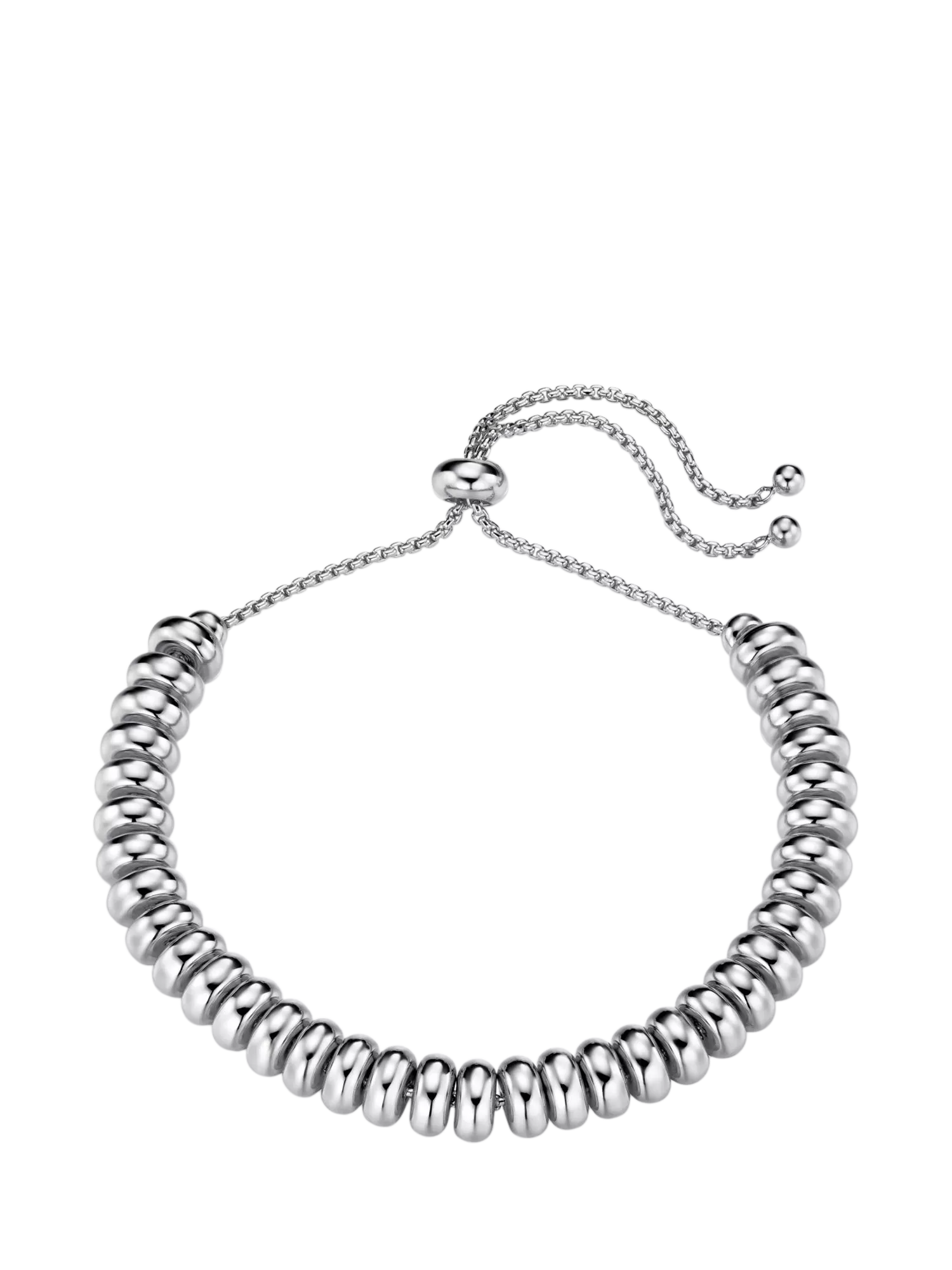 Orelia Metal Nugget Adjustable Slider Bracelet, Silver