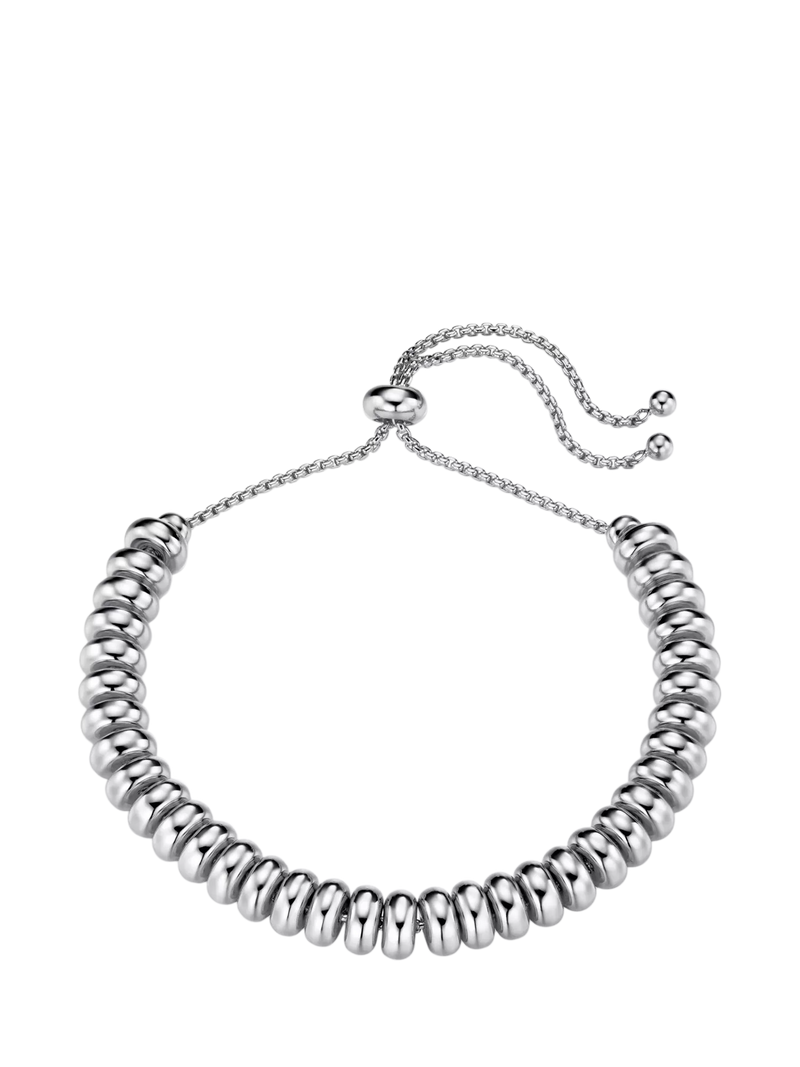 Orelia Metal Nugget Adjustable Slider Bracelet, Silver