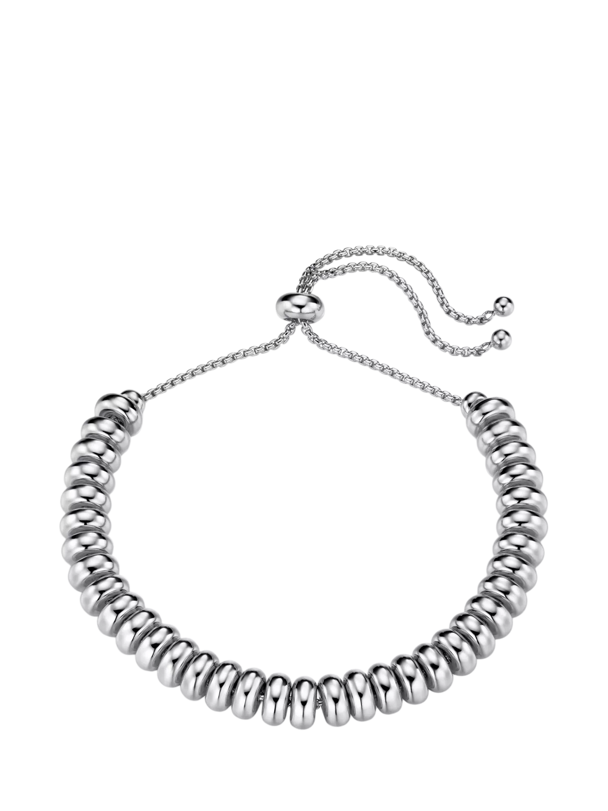Orelia Metal Nugget Adjustable Slider Bracelet, Silver