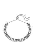 Orelia Metal Nugget Adjustable Slider Bracelet, Silver