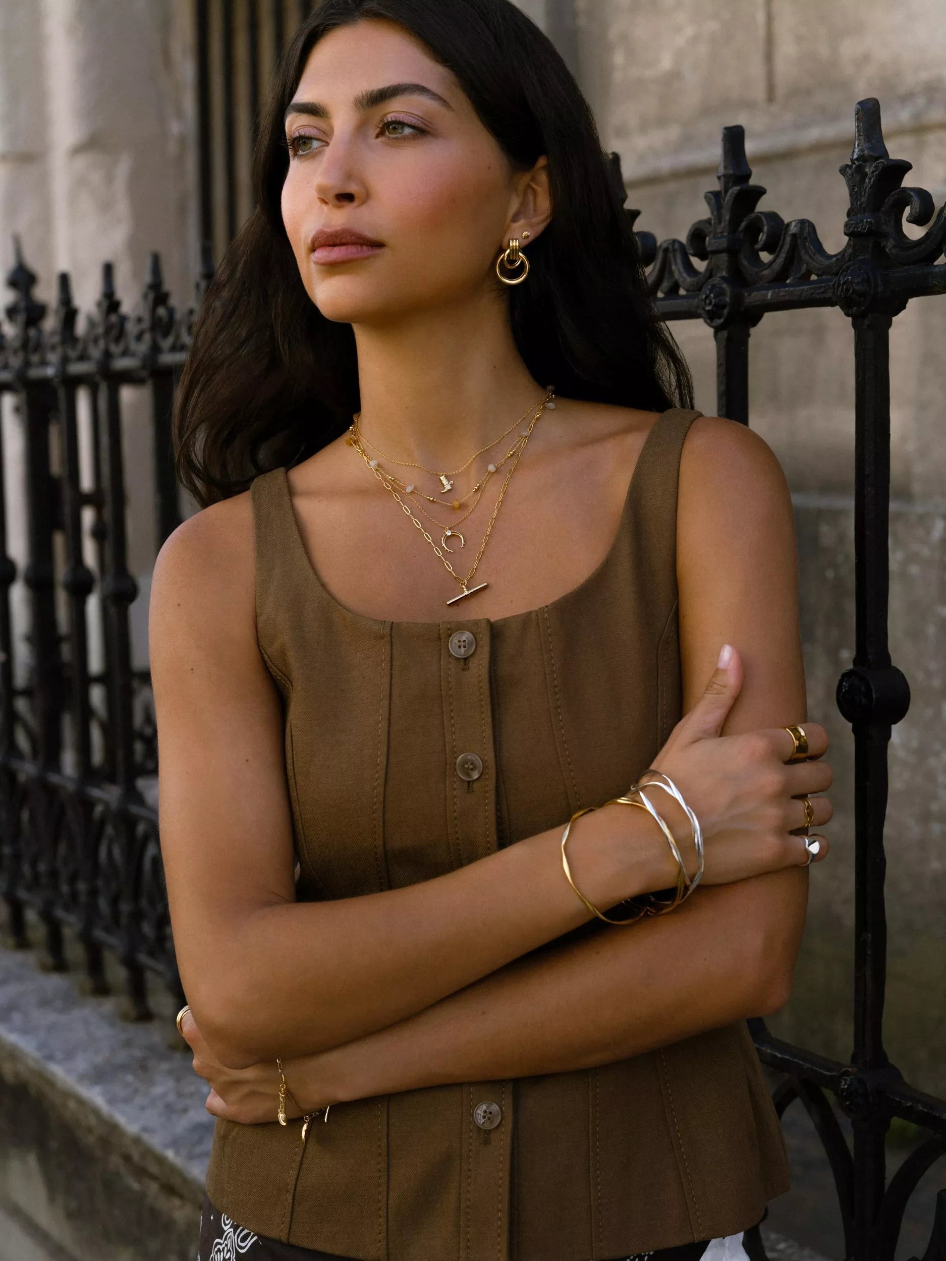 Orelia silver interlocking bangles set of 3 (British brand)