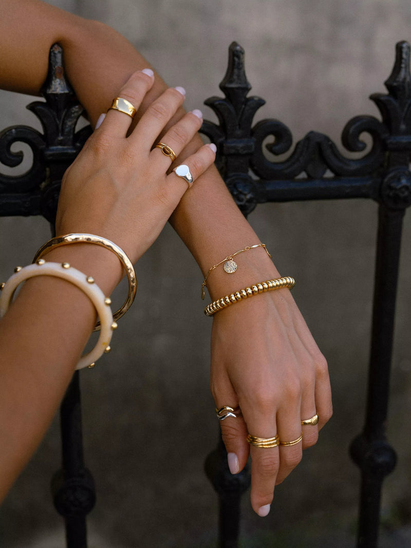 Orelia metal nugget adjustable slider bracelet 14cm chain, imported from the UK