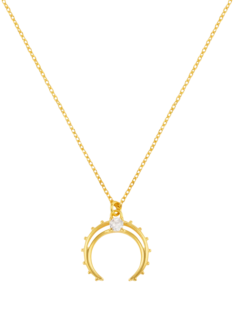 Orelia horseshoe necklace gold pendant cubic zirconia (British brand)