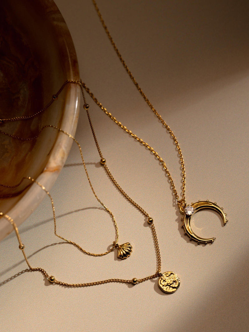 Orelia horseshoe necklace gold pendant cubic zirconia (British brand)