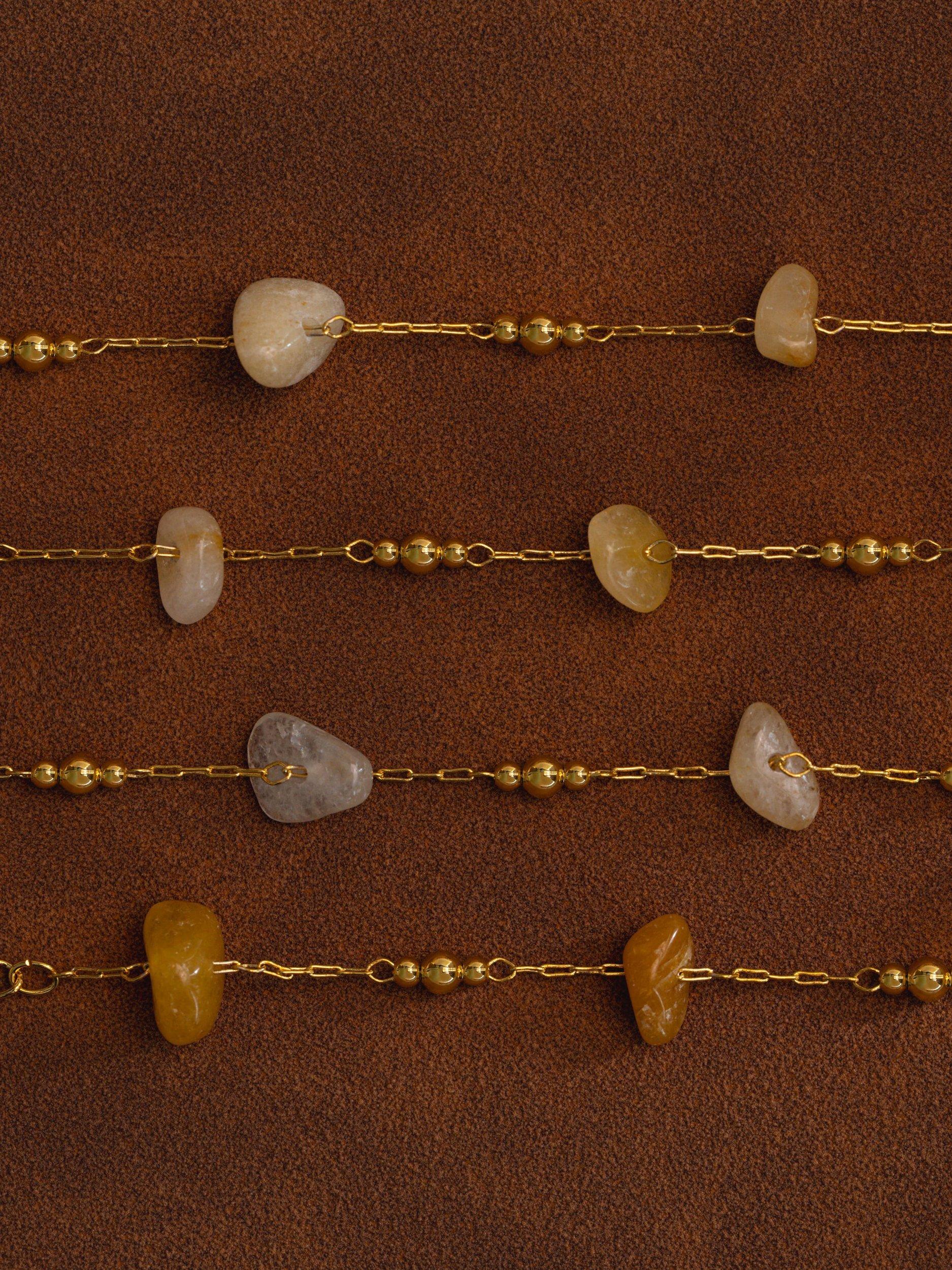 Orelia gold plated chip and bead necklace, UK version