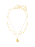 Orelia Molten Sun three-row necklace in gold, UK version