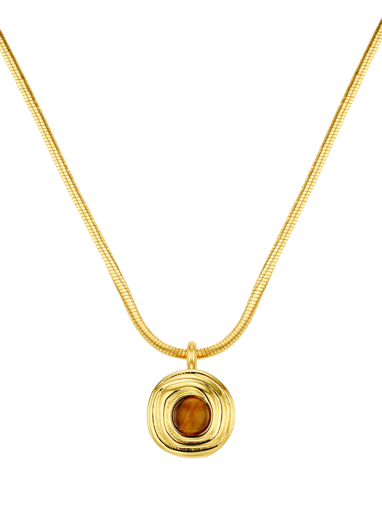 Orelia Tiger's Eye pendant necklace gold plated (British brand)