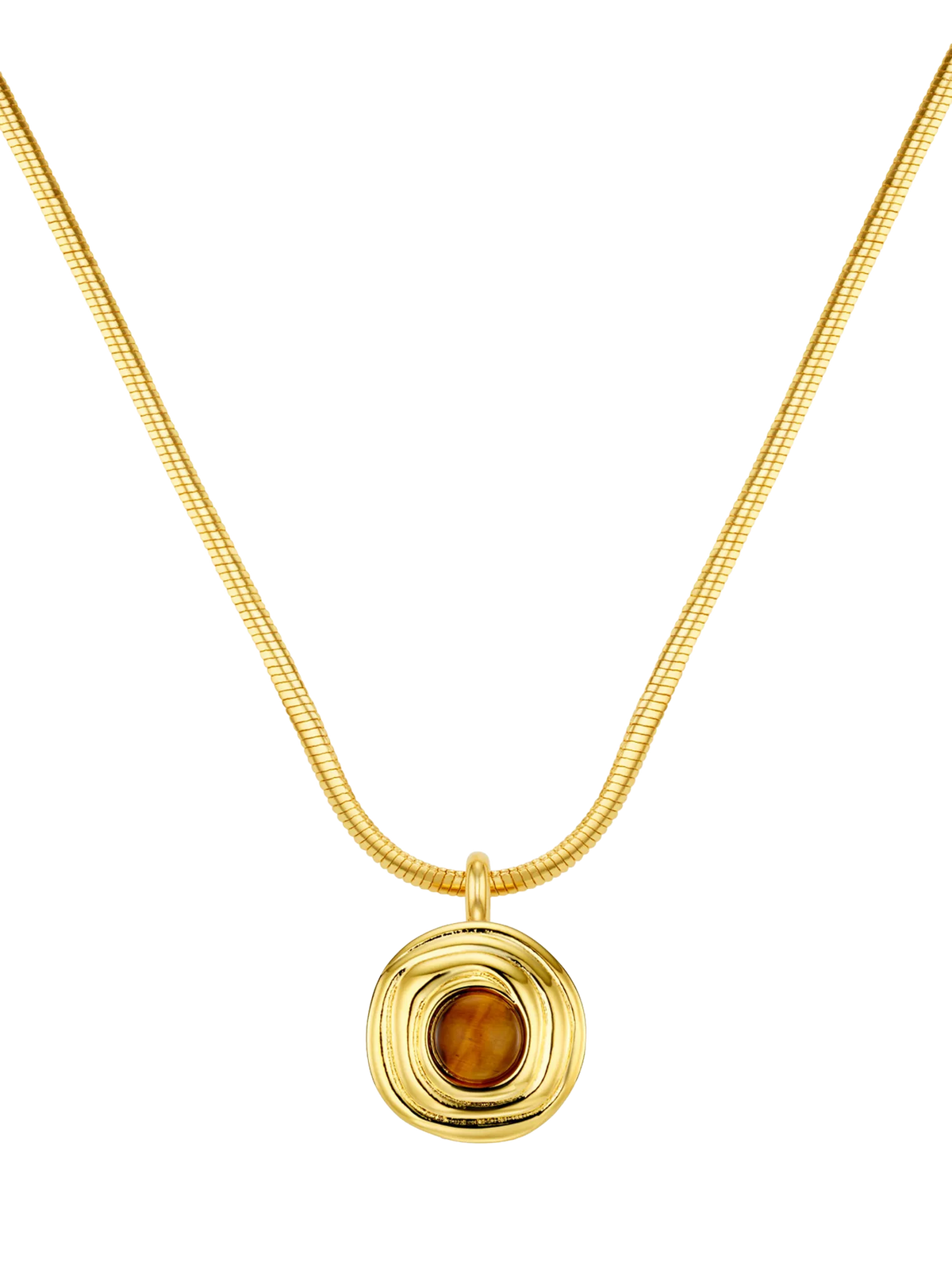 Orelia Tiger's Eye pendant necklace gold plated (British brand)