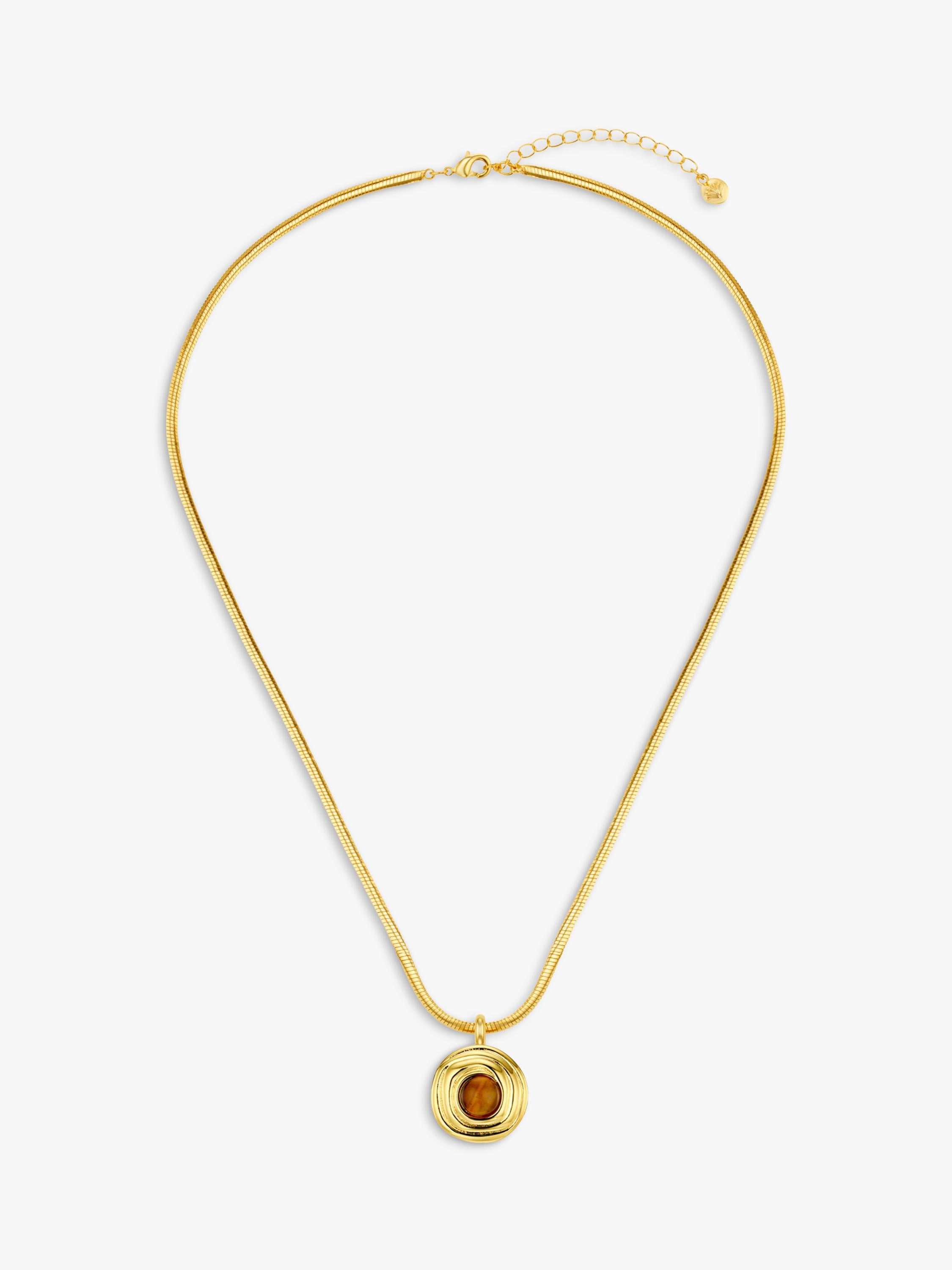 Orelia Tiger's Eye pendant necklace gold plated (British brand)