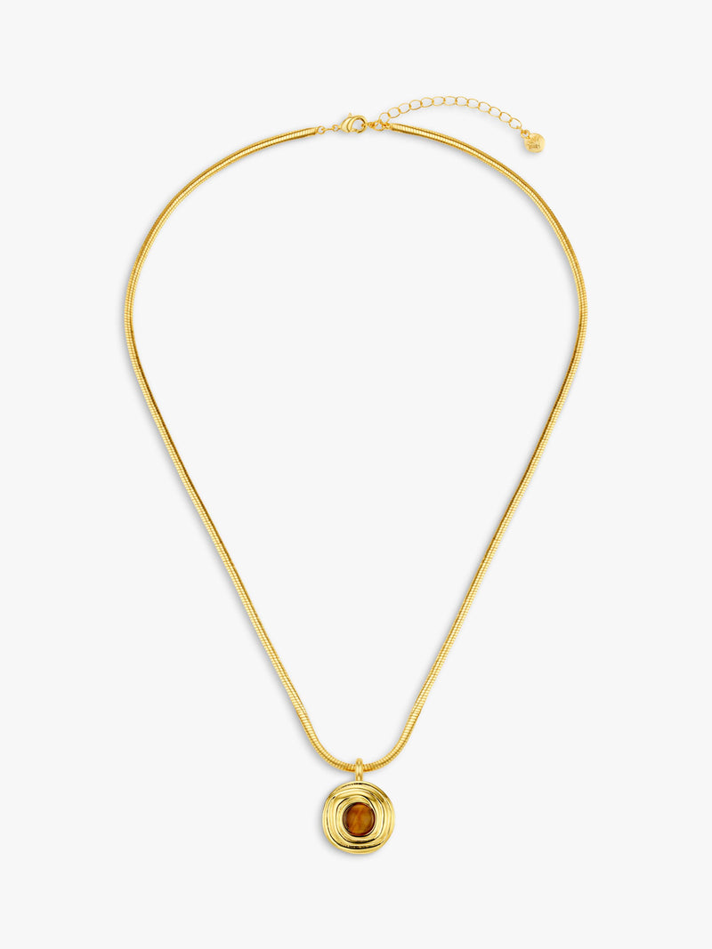 Orelia Tiger's Eye pendant necklace gold plated (British brand)