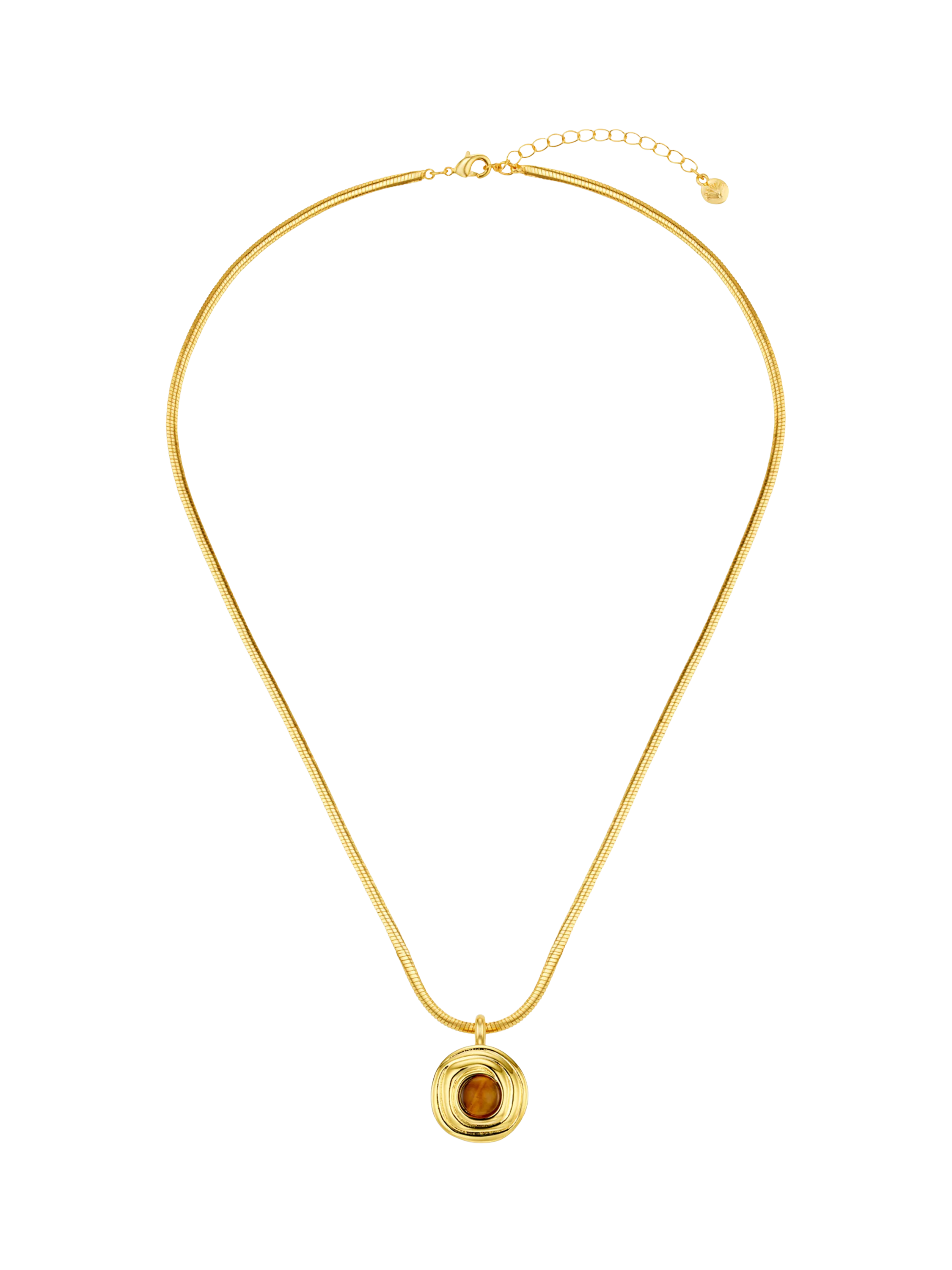 Orelia Tiger's Eye pendant necklace gold plated (British brand)