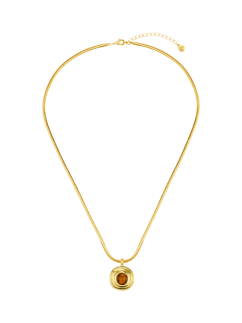 Orelia Tiger's Eye pendant necklace gold plated (British brand)