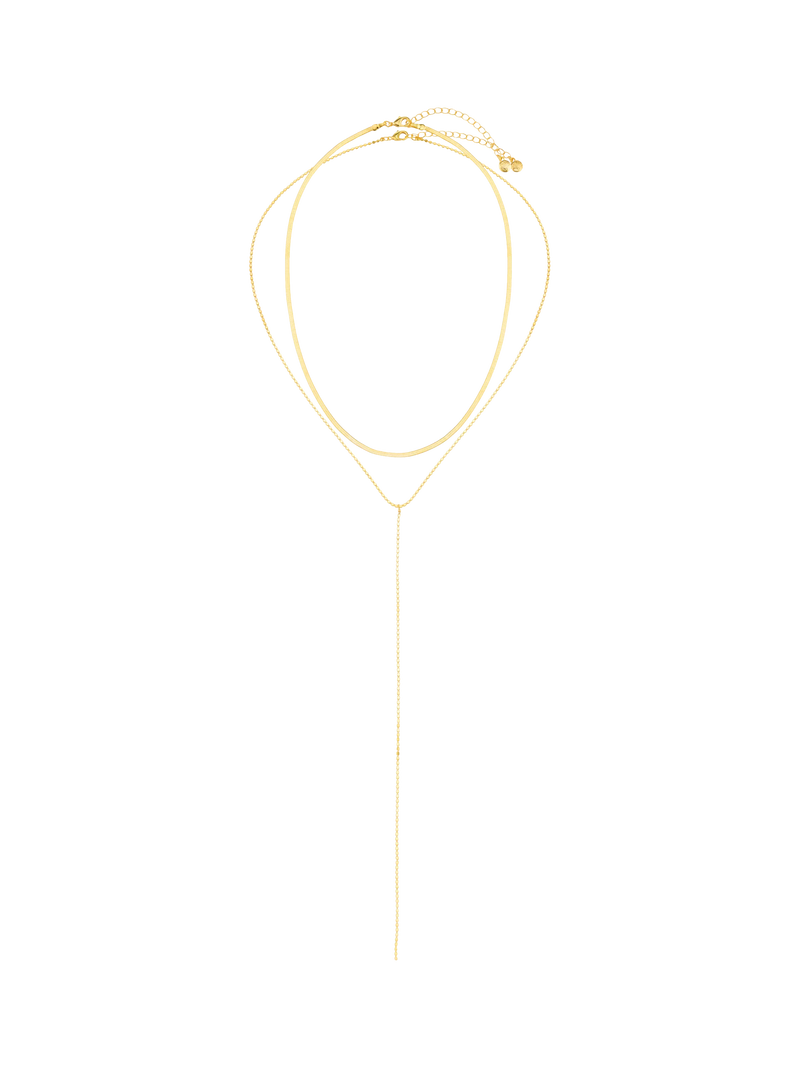 Orelia lariat necklace gold plated 45cm - British product